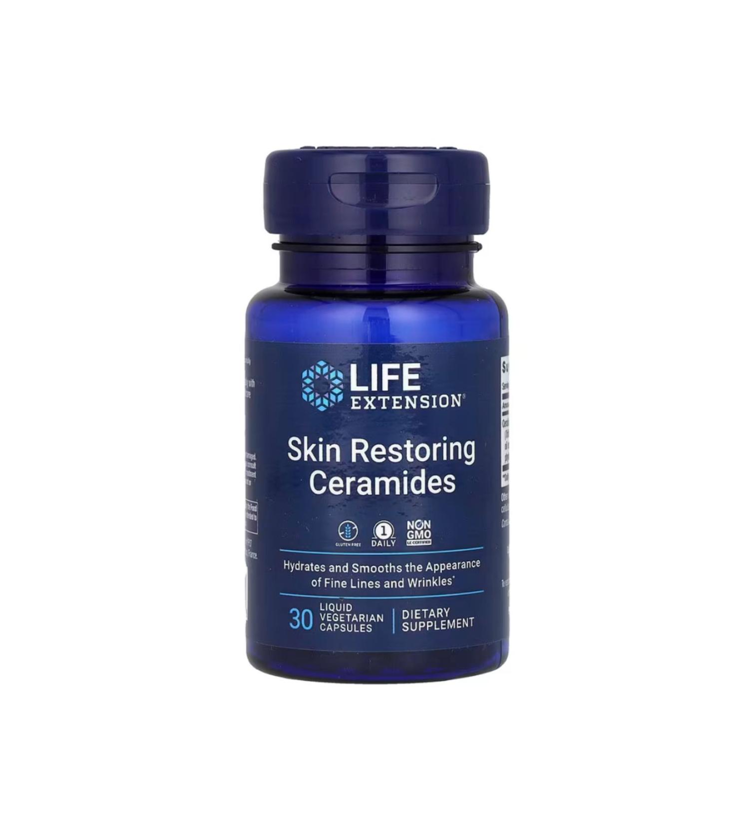 Life Extension Skin Restoring Ceramides 30 Liquid Vegetarian Capsules