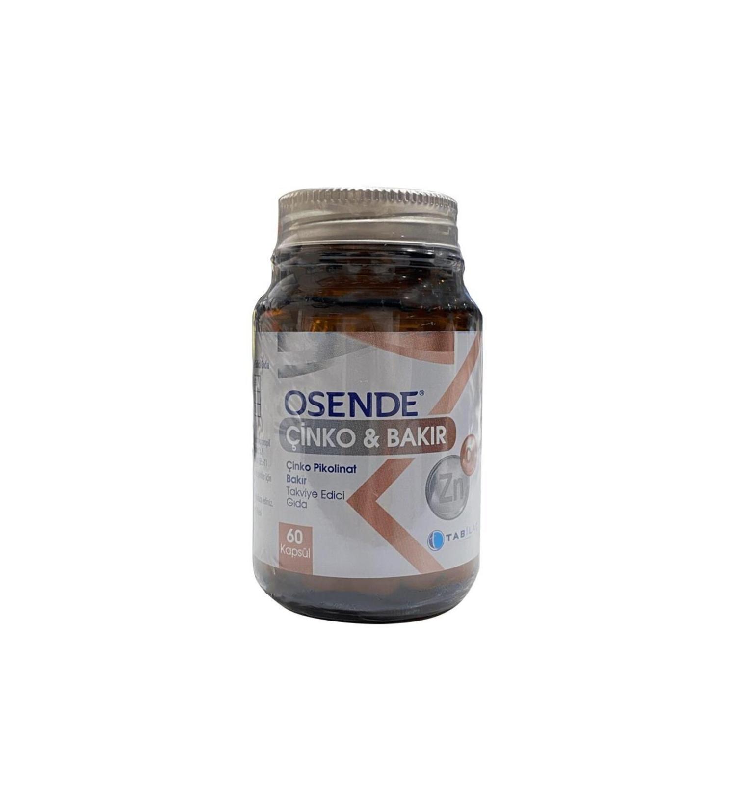 Osende Zinc & Copper Supplementary Food Containing Zinc Picolinate and Copper 60 Capsules