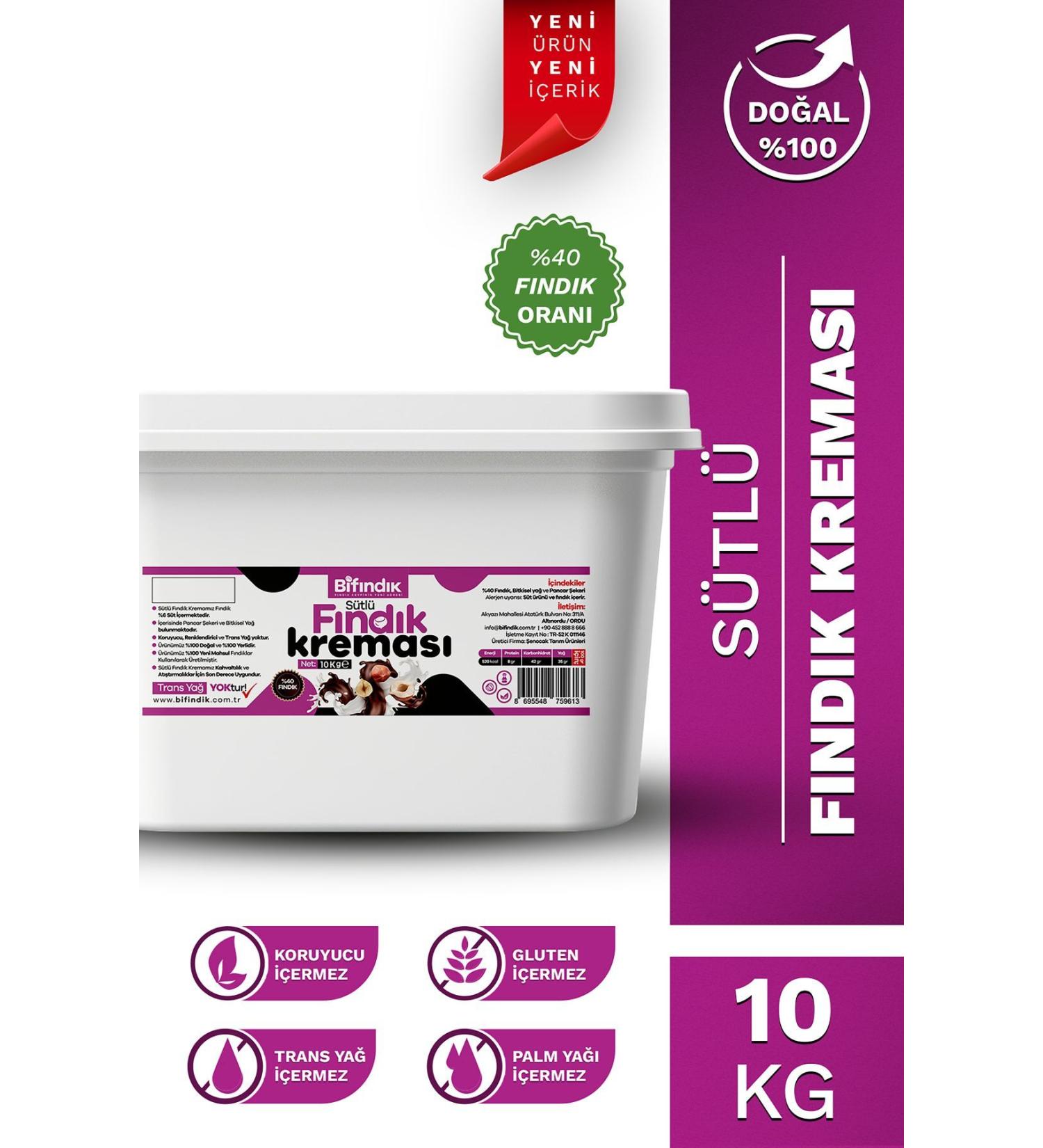 Bi Hazelnut Spreadable Hazelnut Cream with Plenty of Milk Natural Additive-Free Breakfast 10 Kg