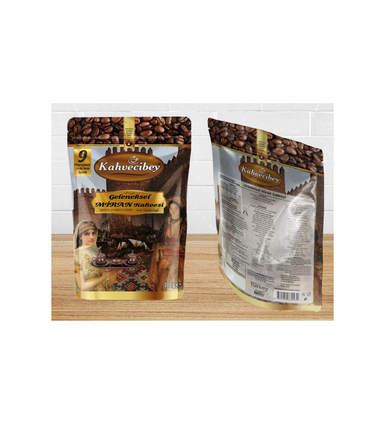 Kahvecibey Local Traditional Miran Dibek Coffee Coffee 200 gr x 3 Pieces