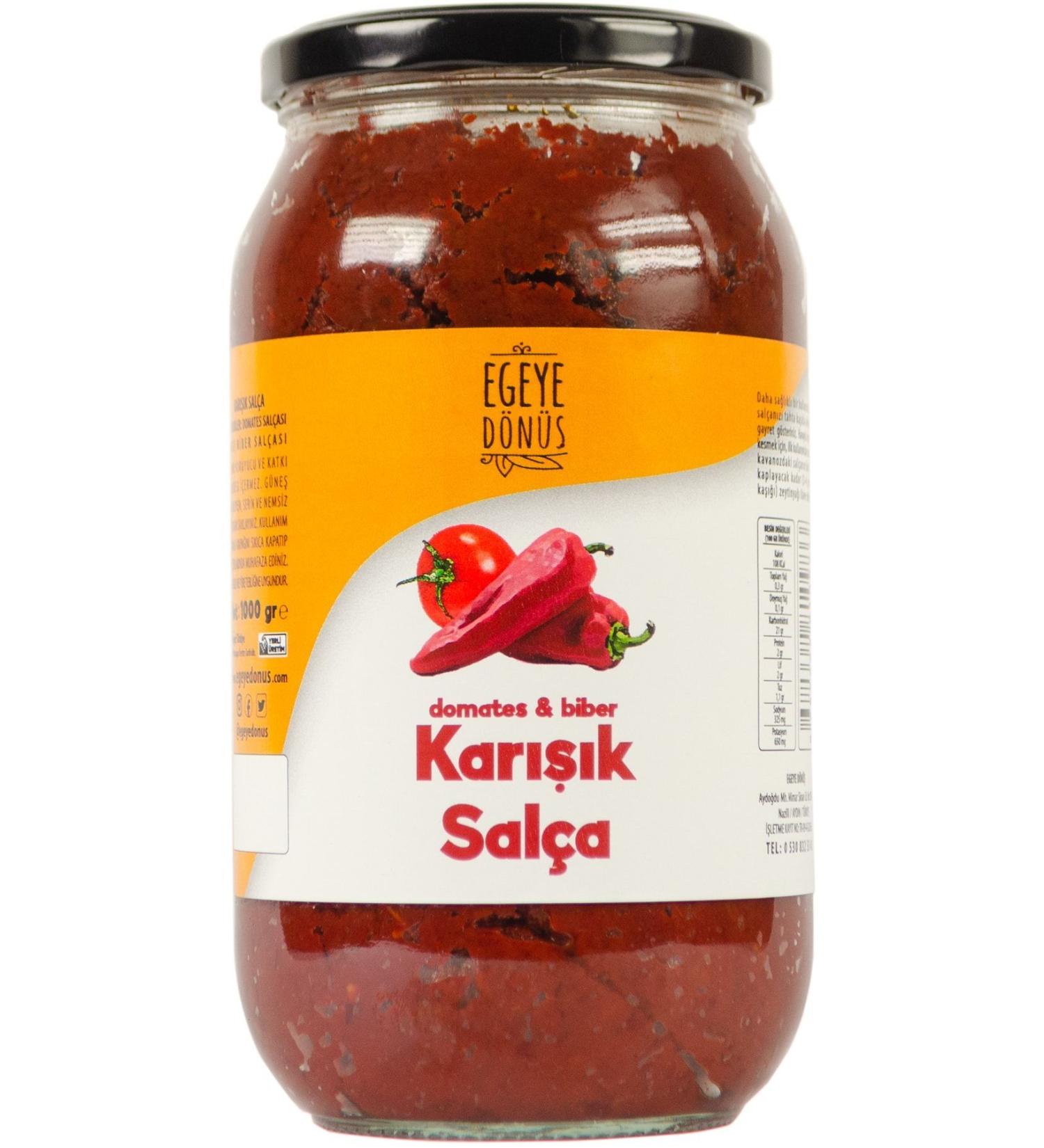 RETURN TO THE AEGEAN Local Homemade Mixed Paste Glass Jar - 1 Kg. (TOMATO AND SWEET PEPPER PASTE MIX) - Buy Online on GoSupps.com