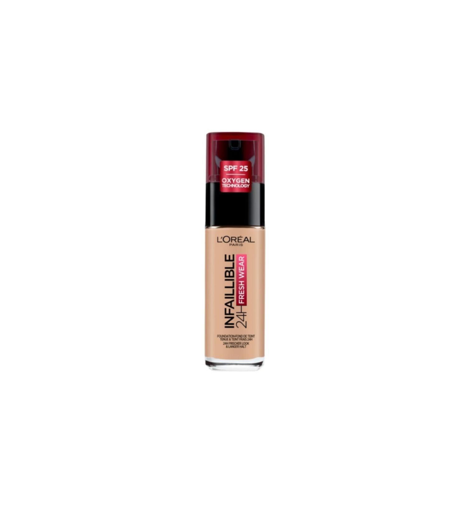 L'Oreal Paris Infaillible 24 Fresh Wear Foundation 145 Beige Rose 30 ml - Buy Online on GoSupps.com