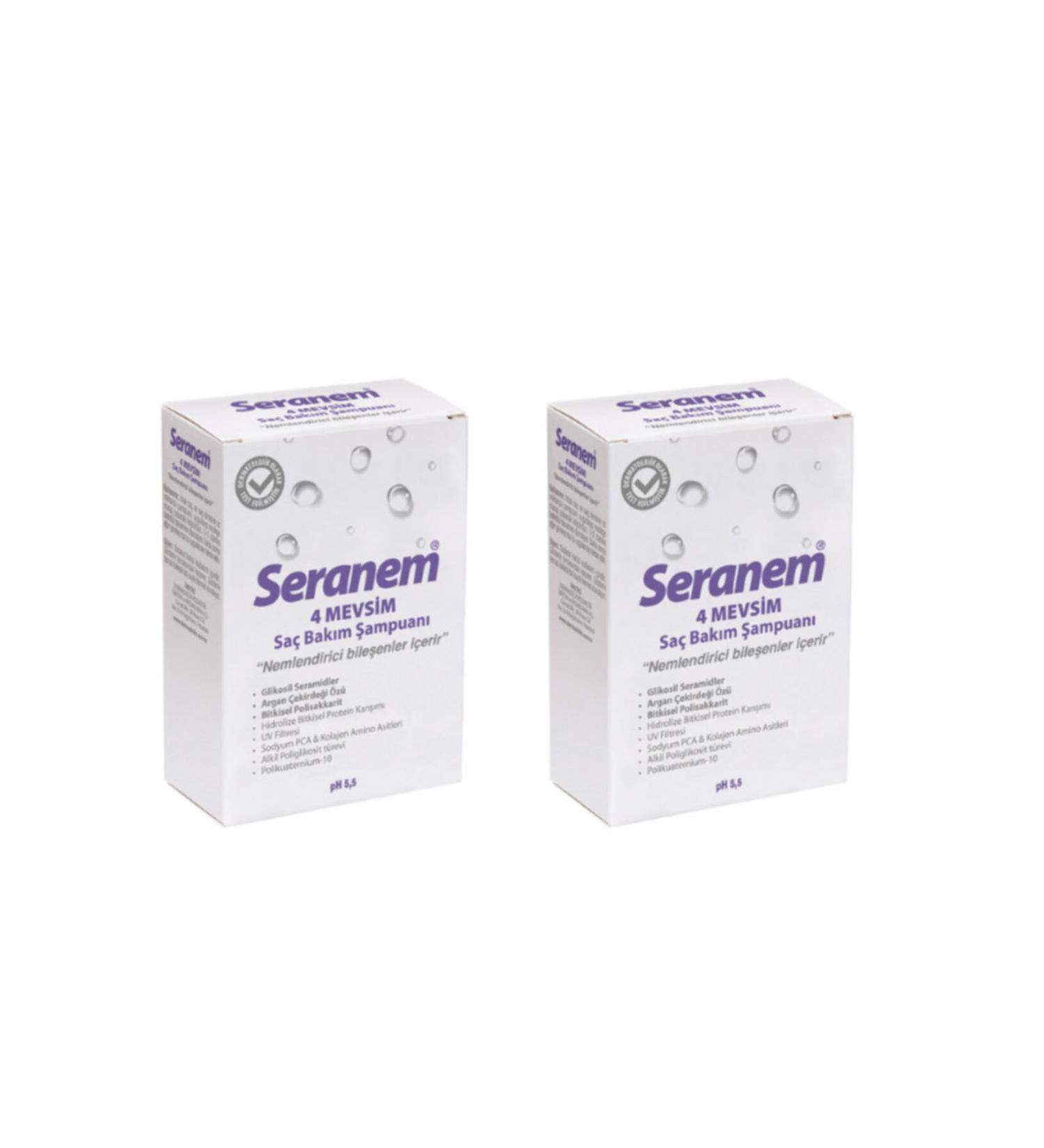 Seranem Moisturizing Keratin 4 Seasons Hair Care Shampoo 300 Ml X 2