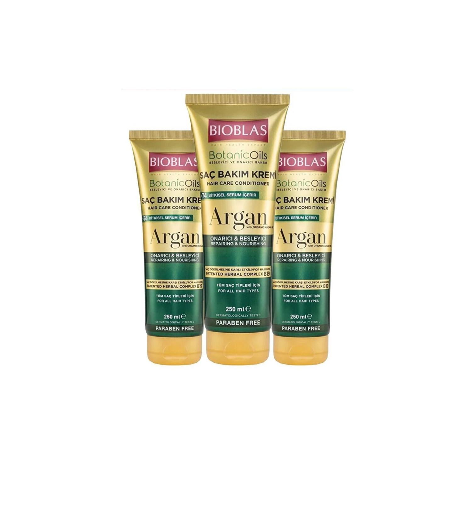 Bioblas Argan Repairing & Nourishing Hair Care Cream 250 ml 3 Pieces