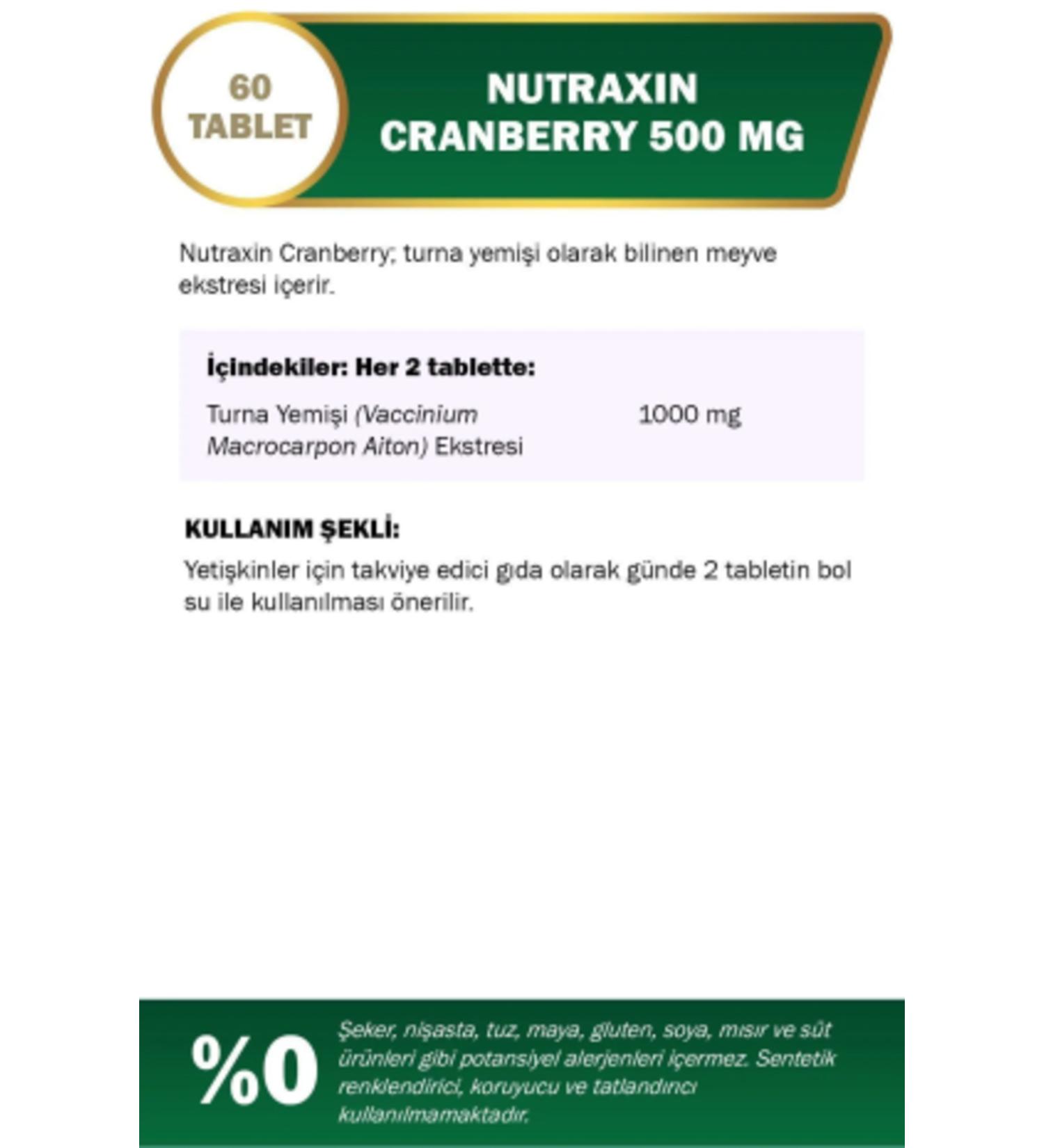 Nutraxin Cranberry 500 Mg 60 Softgel Pack of 5