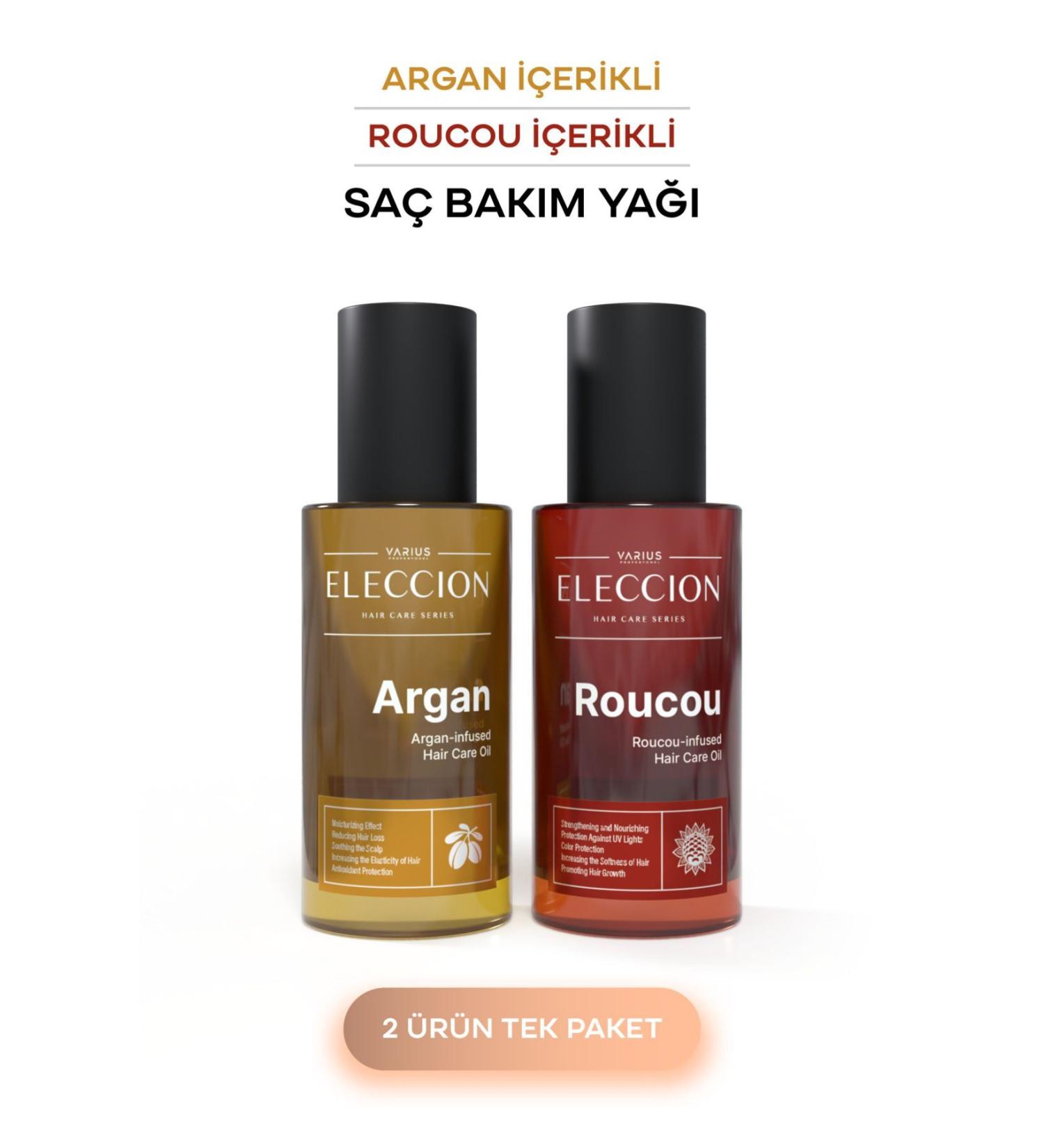 VAR US PROFESSIONAL Argan Content Hair Care Oil 100 ml - Roucou Content Hair Care Oil 100 ml 2 Pack