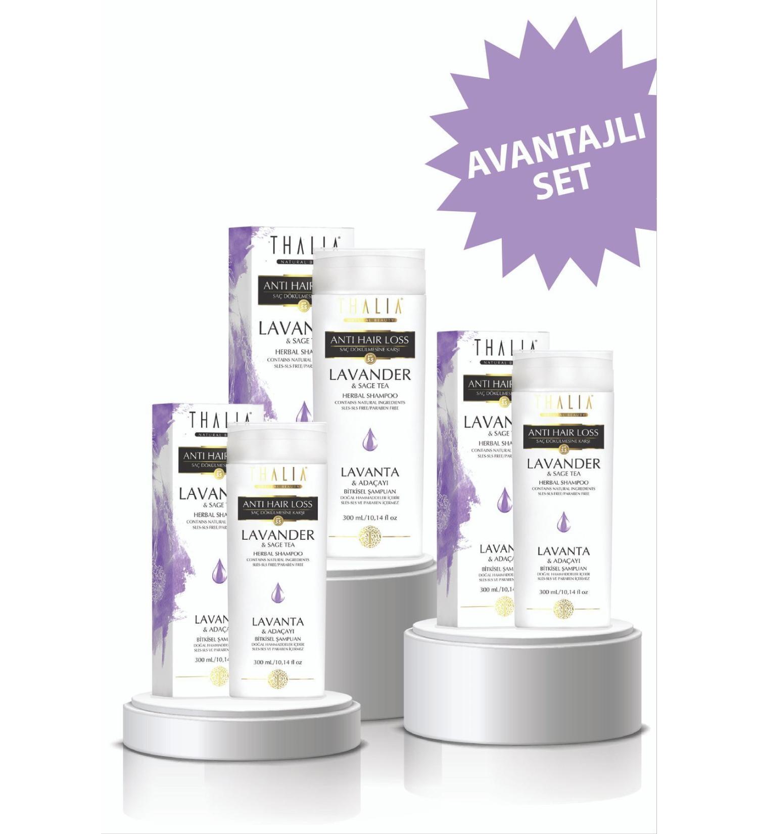 Thalia Oil Balancing Lavender and Sage Extract 3-Piece Shampoo Set