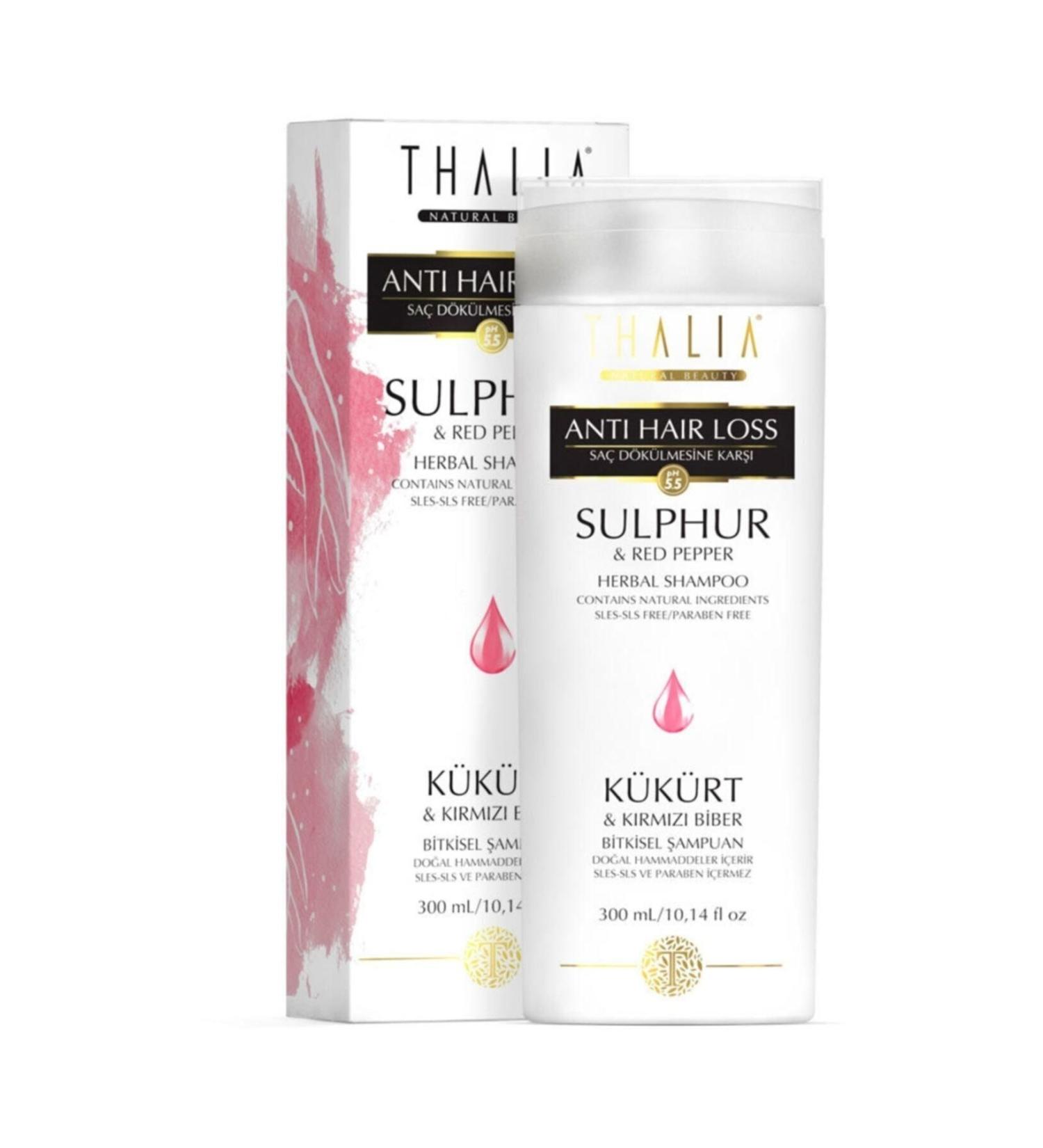 Thalia Anti-Dandruff Hair Care Shampoo with Sulfur and Red Pepper Extract - 300 Ml