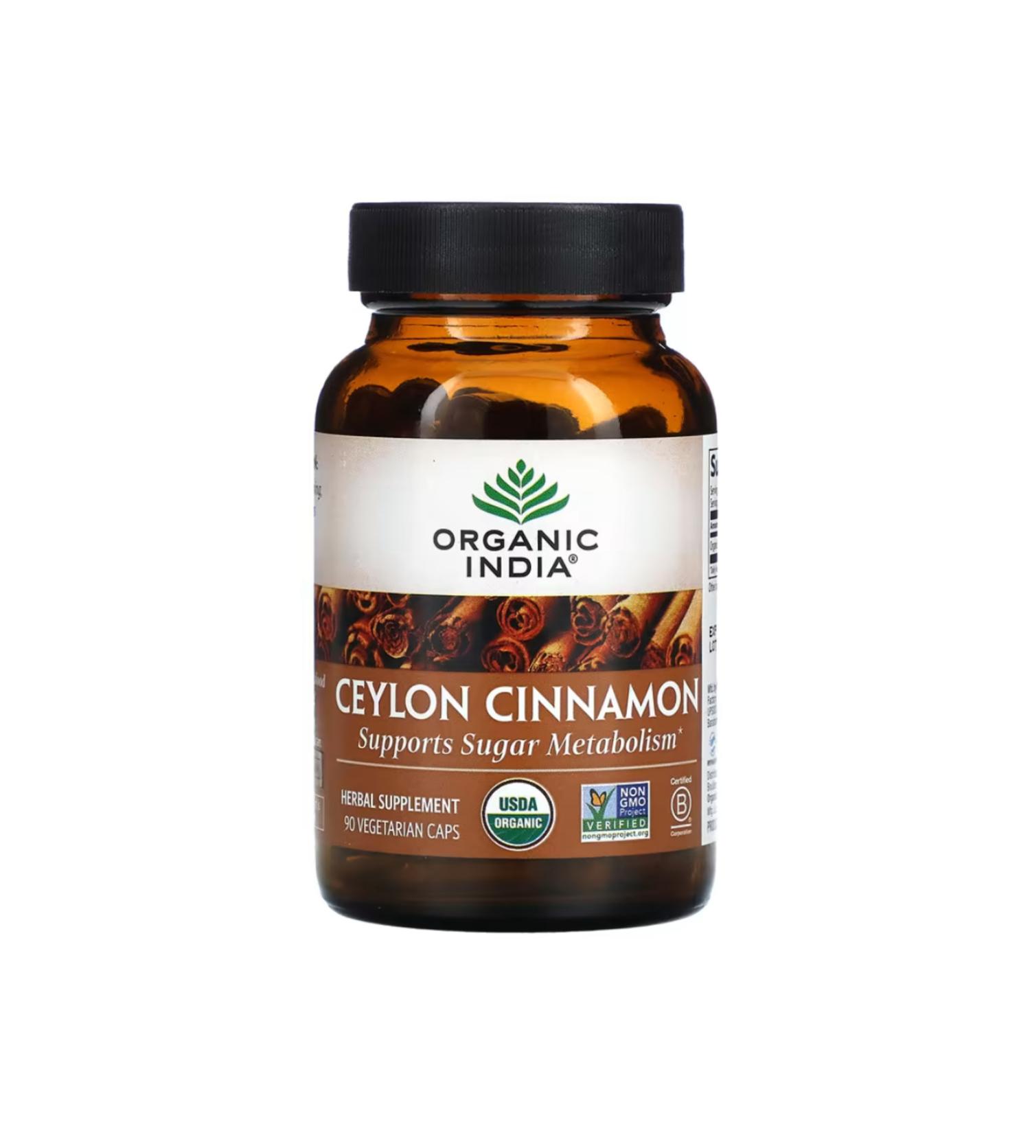 Organic India Ceylon Cinnamon 90 Vegetarian Caps