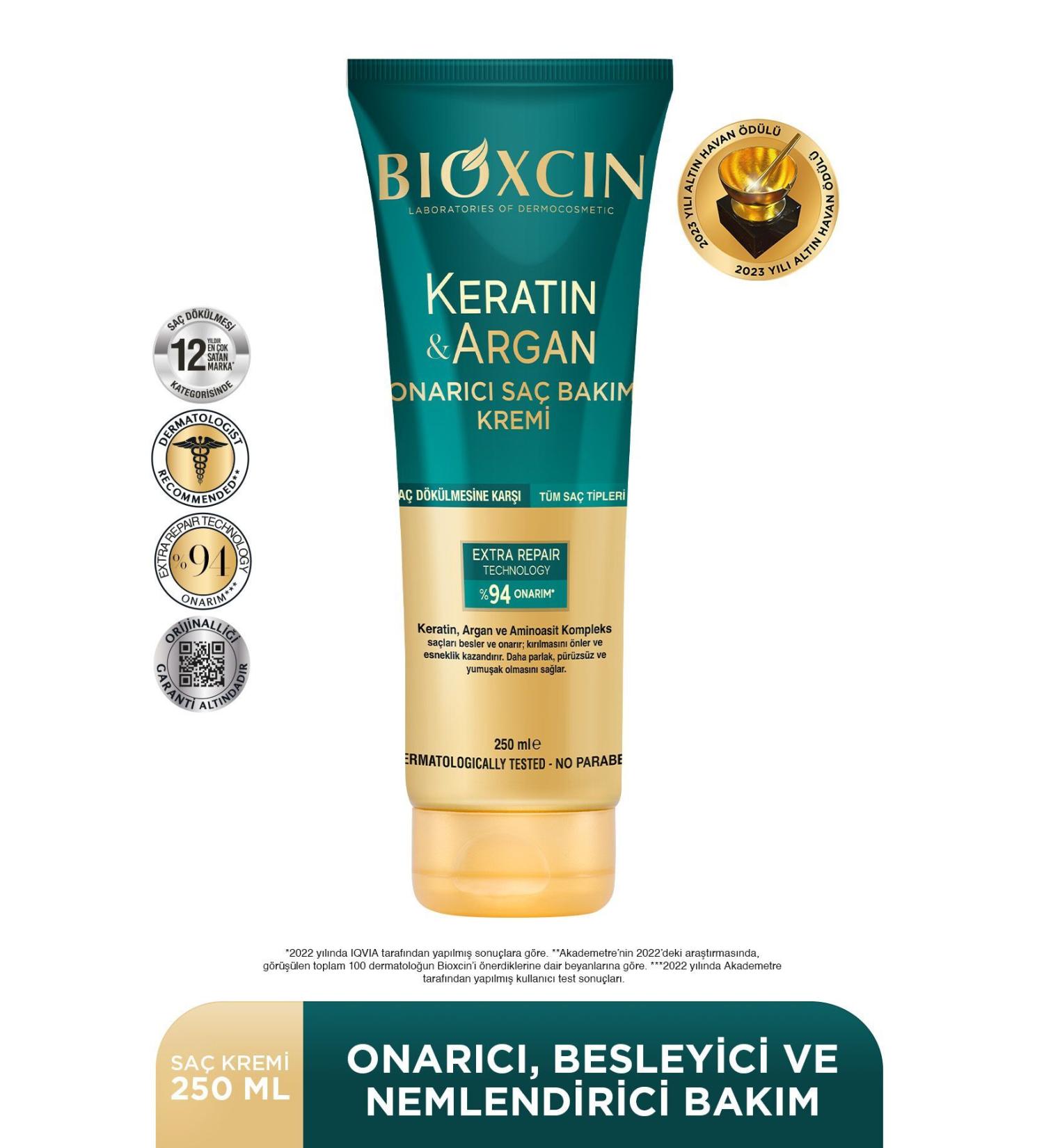 Bioxcin Keratin & Argan Repairing Hair Care Cream 250 ml - Damaged and Sensitive Hair 2-pack - Buy Online on GoSupps.com