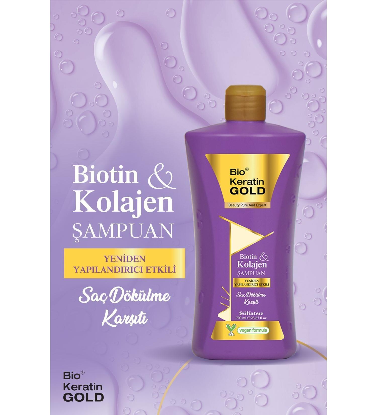 Bio Keratin Gold Biotin & Collagen Restructuring Effective Salt-Free Shampoo 700 ml