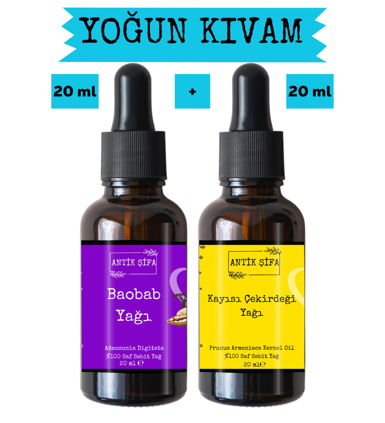 Ancient Healing Baobab Oil & Apricot Kernel Oil (20ml + 20ml) -0 Natural Cold Pressed Face Yoga Oil Set