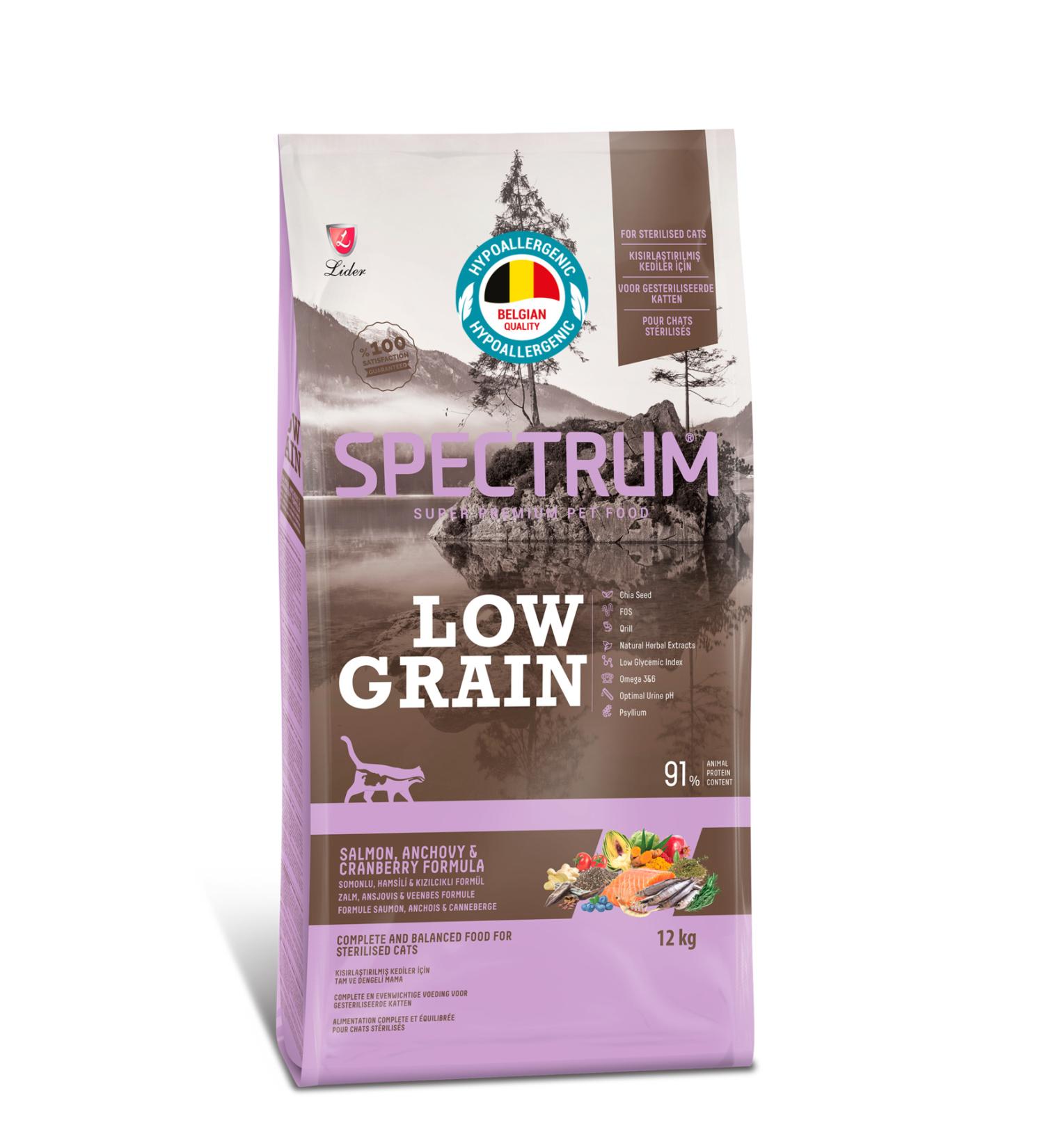 Spectrum Low Grain Sterilized Salmon Adult Cat Food 12 Kg - Buy Online on GoSupps.com