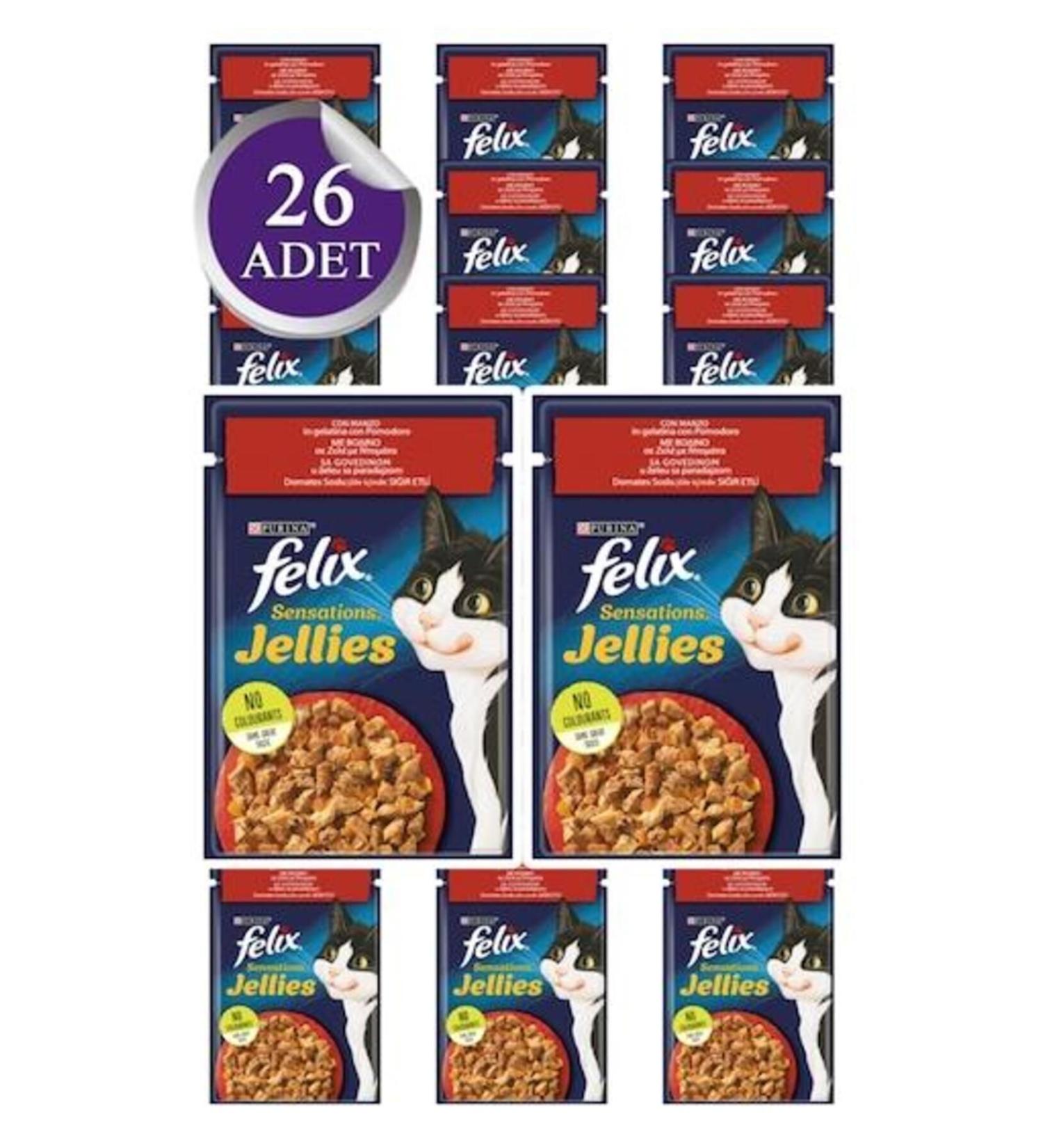 FELIX Adult 85 gr Tomato Sauce Cattle Wet Food 26 Pieces