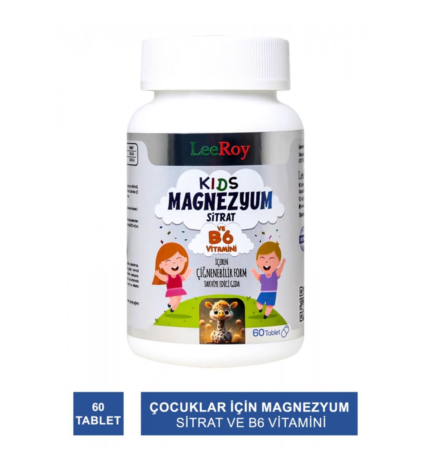 LeeRoy Kids Magnesium Citrate 60 Tablets