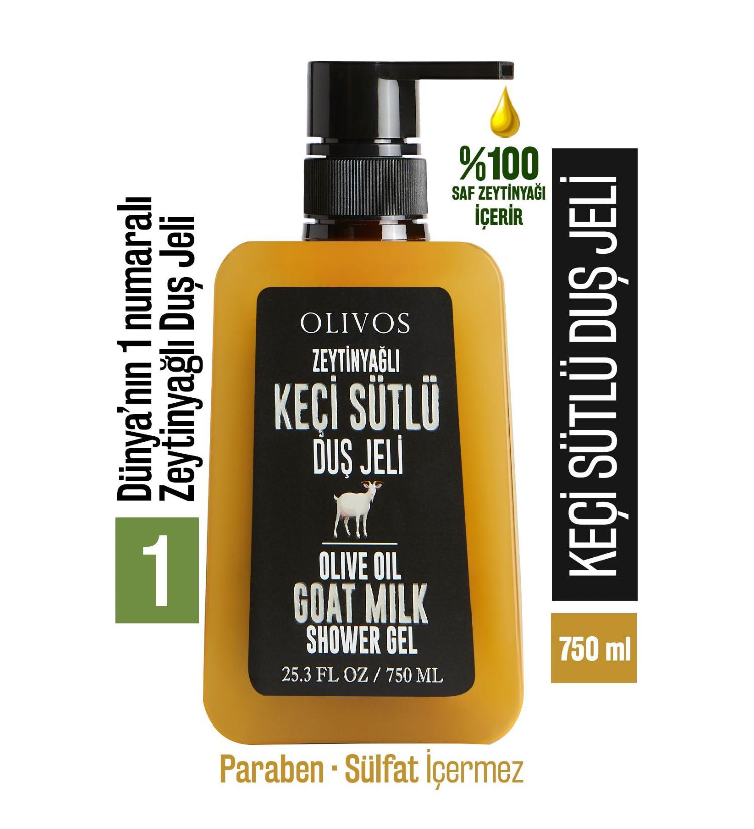 Olivos 0 Natural Goat Milk and Olive Oil Bath and Shower Gel Dry Skin Moisturizer and Nourishing 750 ml - Buy Online on GoSupps.com