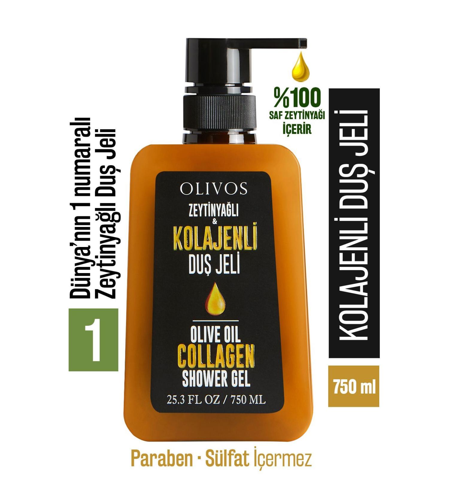 Olivos 0 Natural Collagen and Olive Oil Bath and Shower Gel Dry Skin Moisturizer and Nourishing 750 Ml - Buy Online on GoSupps.com