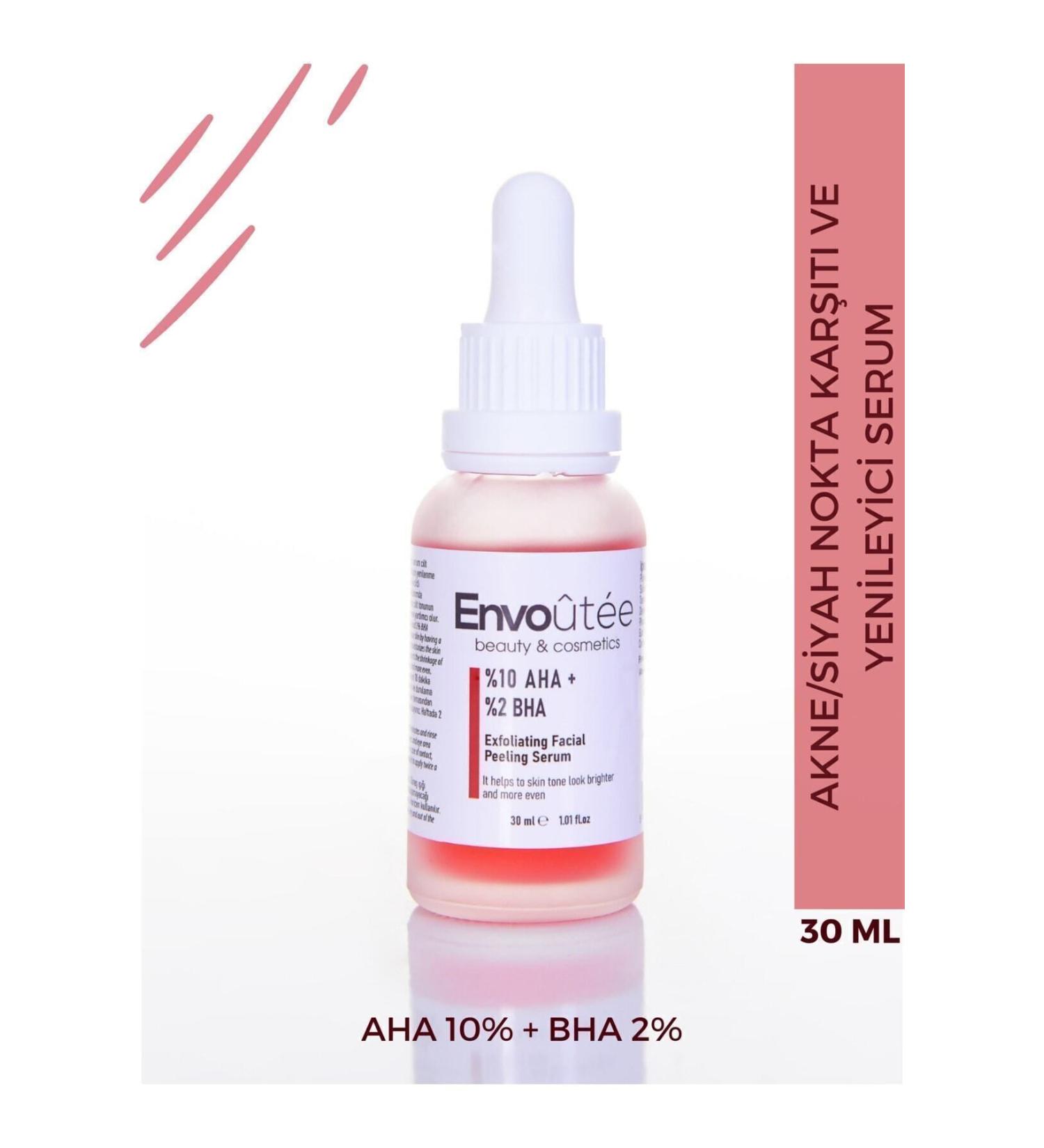Envo t e beauty & cosmetics Aha & Bha Revitalizing Anti-Acne & Tone Equalizing Red Peeling Serum 30 Ml(aha 10% + Bha 2%)