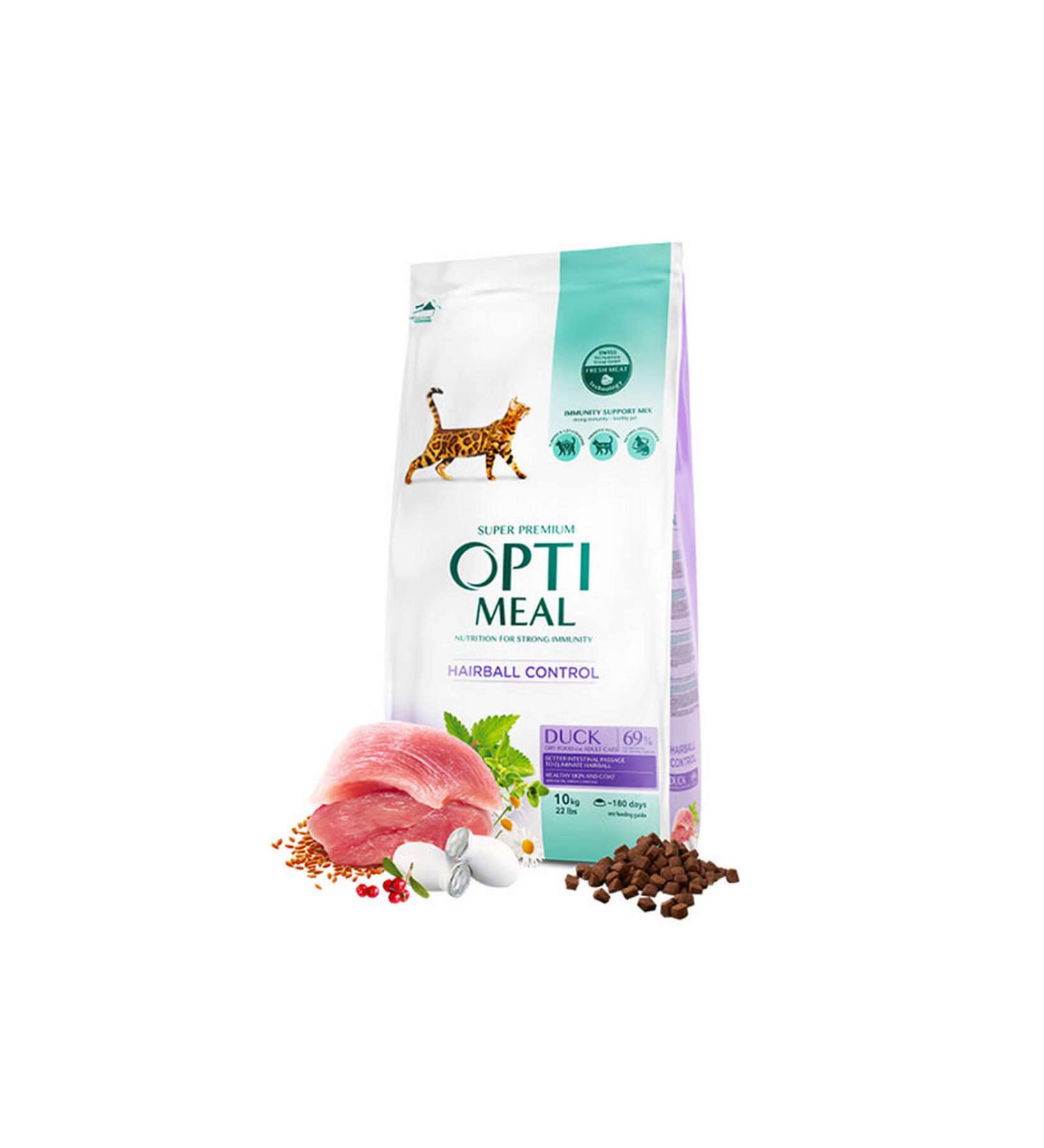 OptiMeal Duck Cat Food Hairball Control 10 Kg 336108