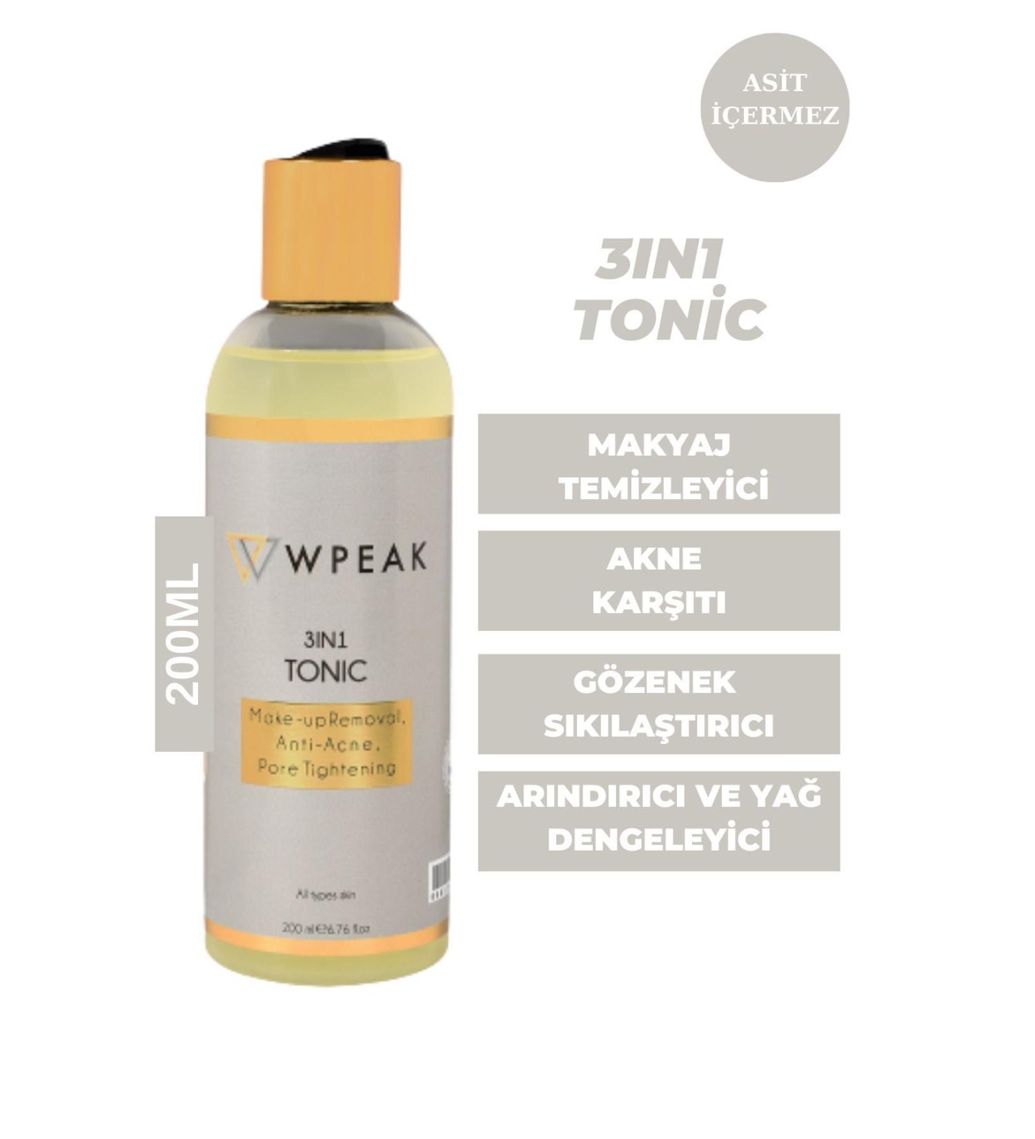 WPEAK 3in1 Brightening and Purifying Toner Make-Up Remover Anti-Acne Pore Tightener - 200 Ml - Buy Online on GoSupps.com