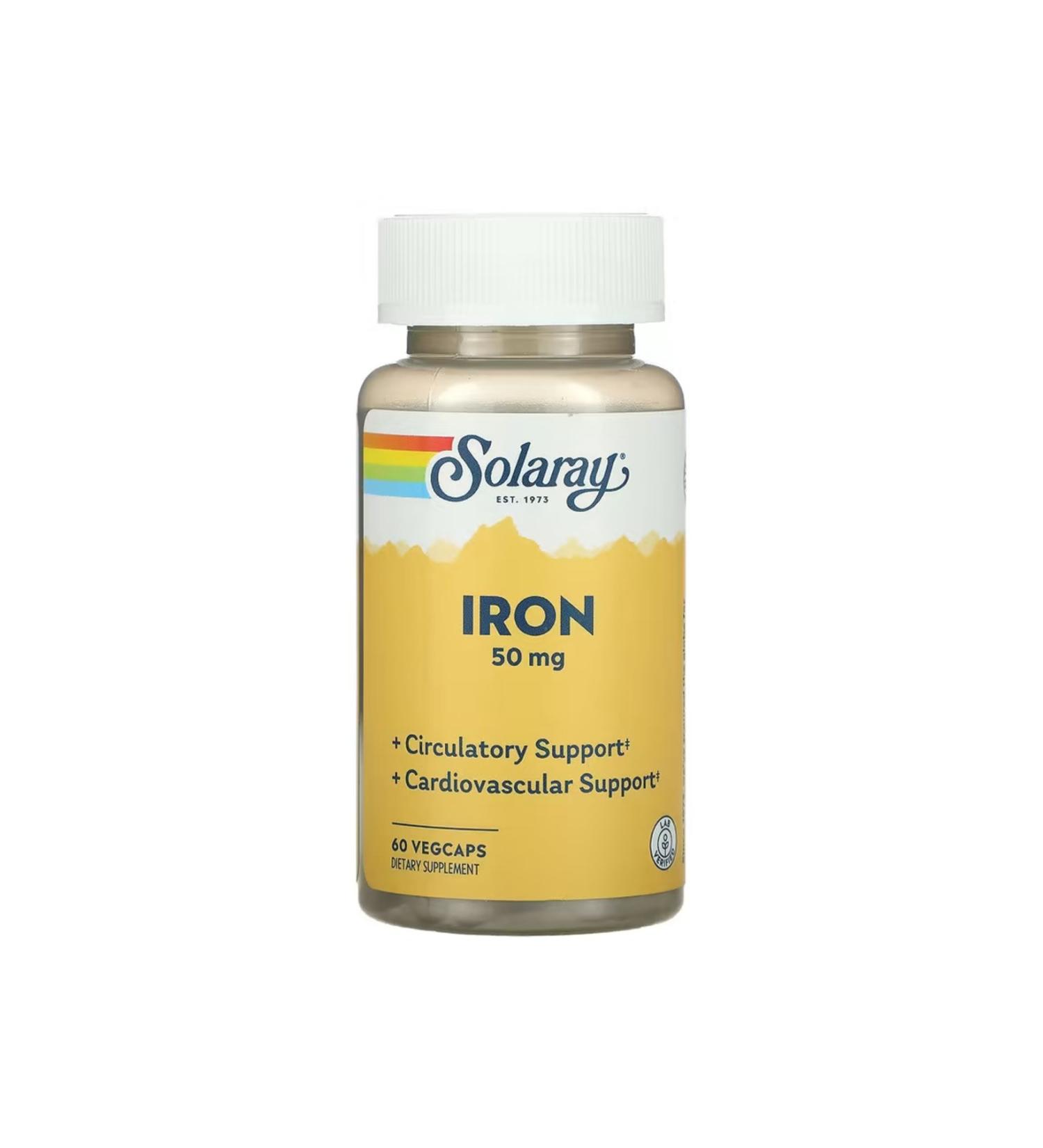 Solaray Iron 50mg 60 VegCaps