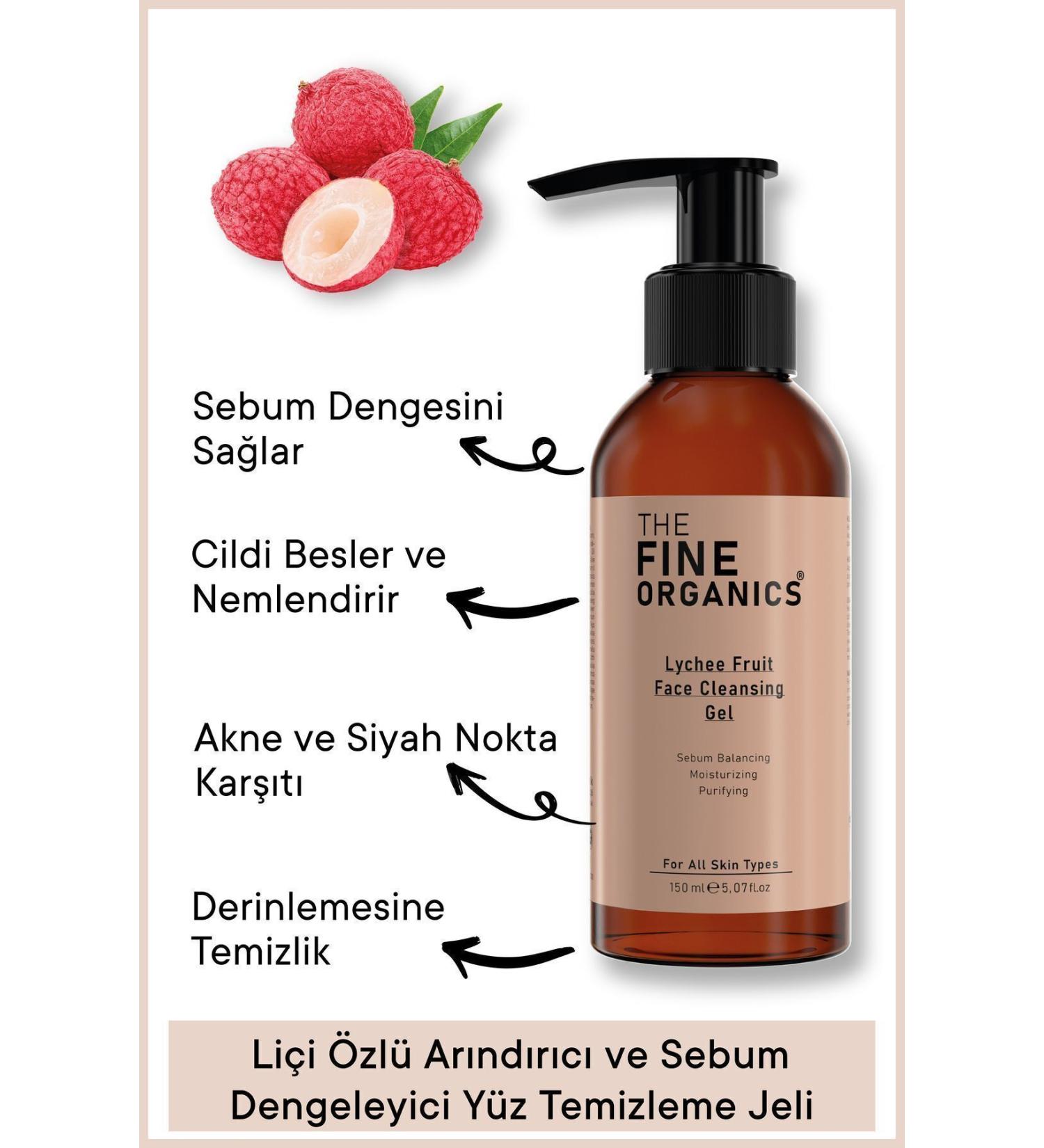 THE FINE ORGANICS Purifying & Sebum Balancing Face Cleansing Gel with Lychee Extract 150ml - Buy Online on GoSupps.com