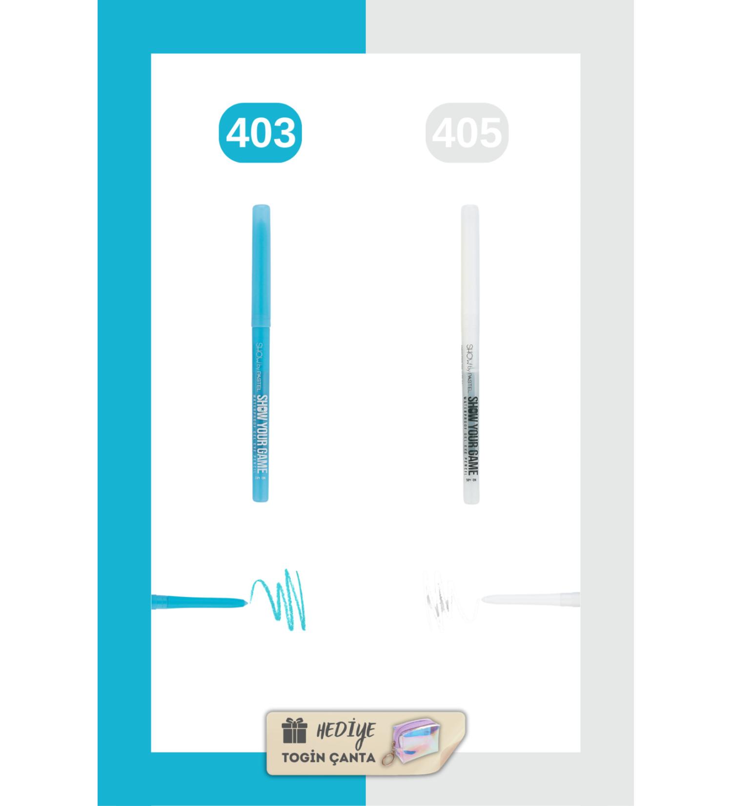 Show by Pastel Show Your Game Waterproof Gel Eye Pencil Set - Gel Eye Pencil 403 + 405 + Togin Bag