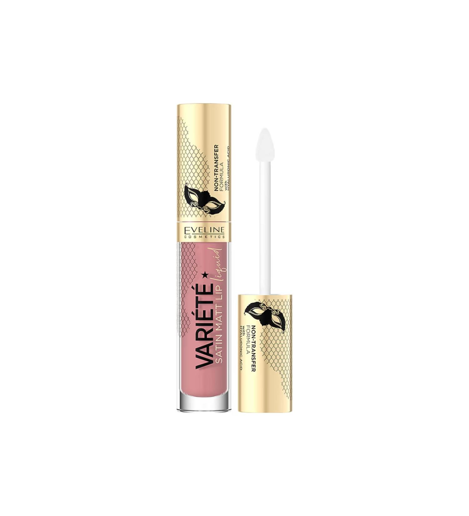 Eveline Cosmetics VARIETE SATIN MATTE LIP HYALURONIC ACID LIQUID LIPSTICK 4.5ML - Buy Online on GoSupps.com