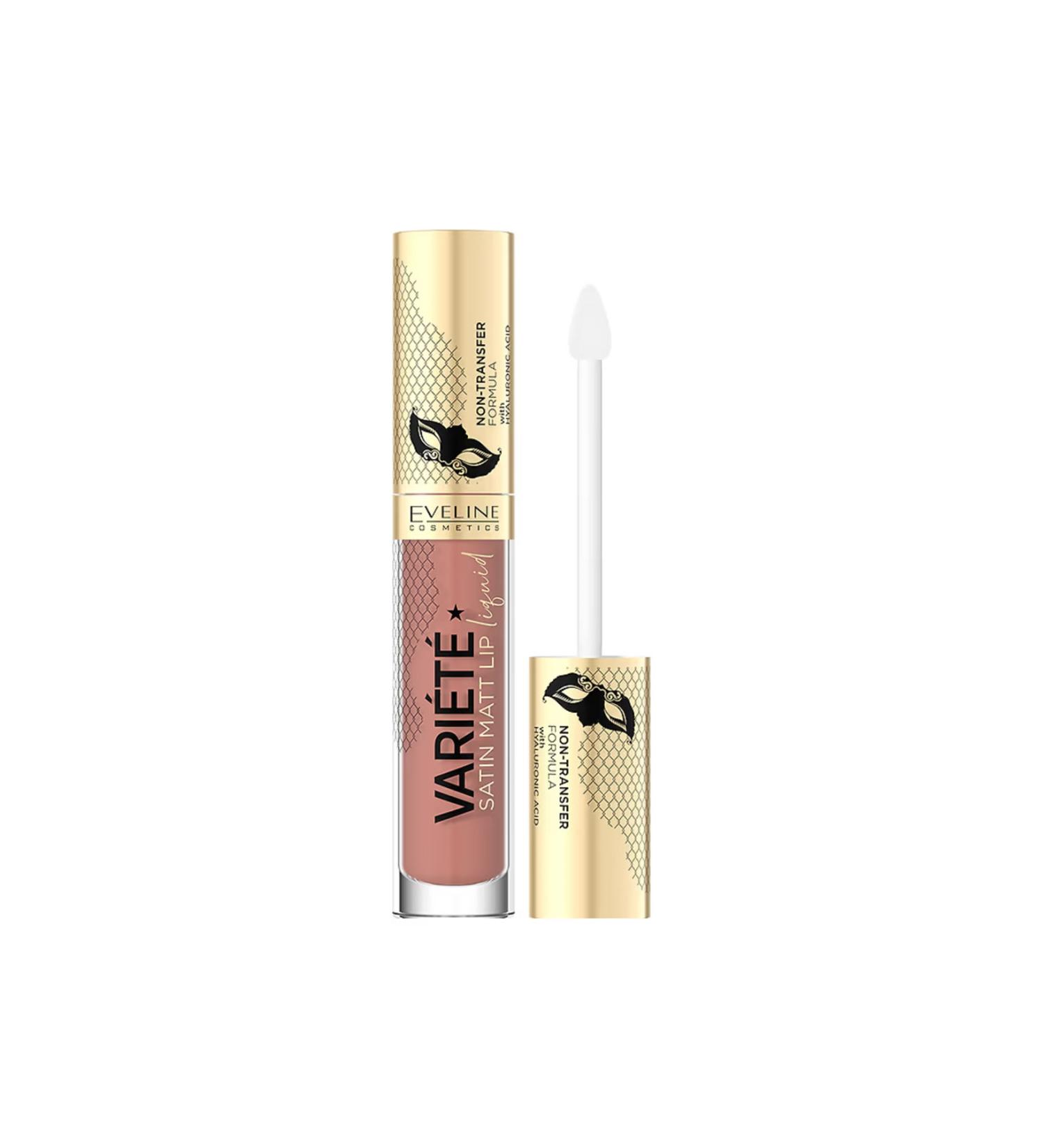 Eveline Cosmetics VARIETE SATIN MATTE LIP HYALURONIC ACID LIQUID LIPSTICK 4.5ML - Buy Online on GoSupps.com