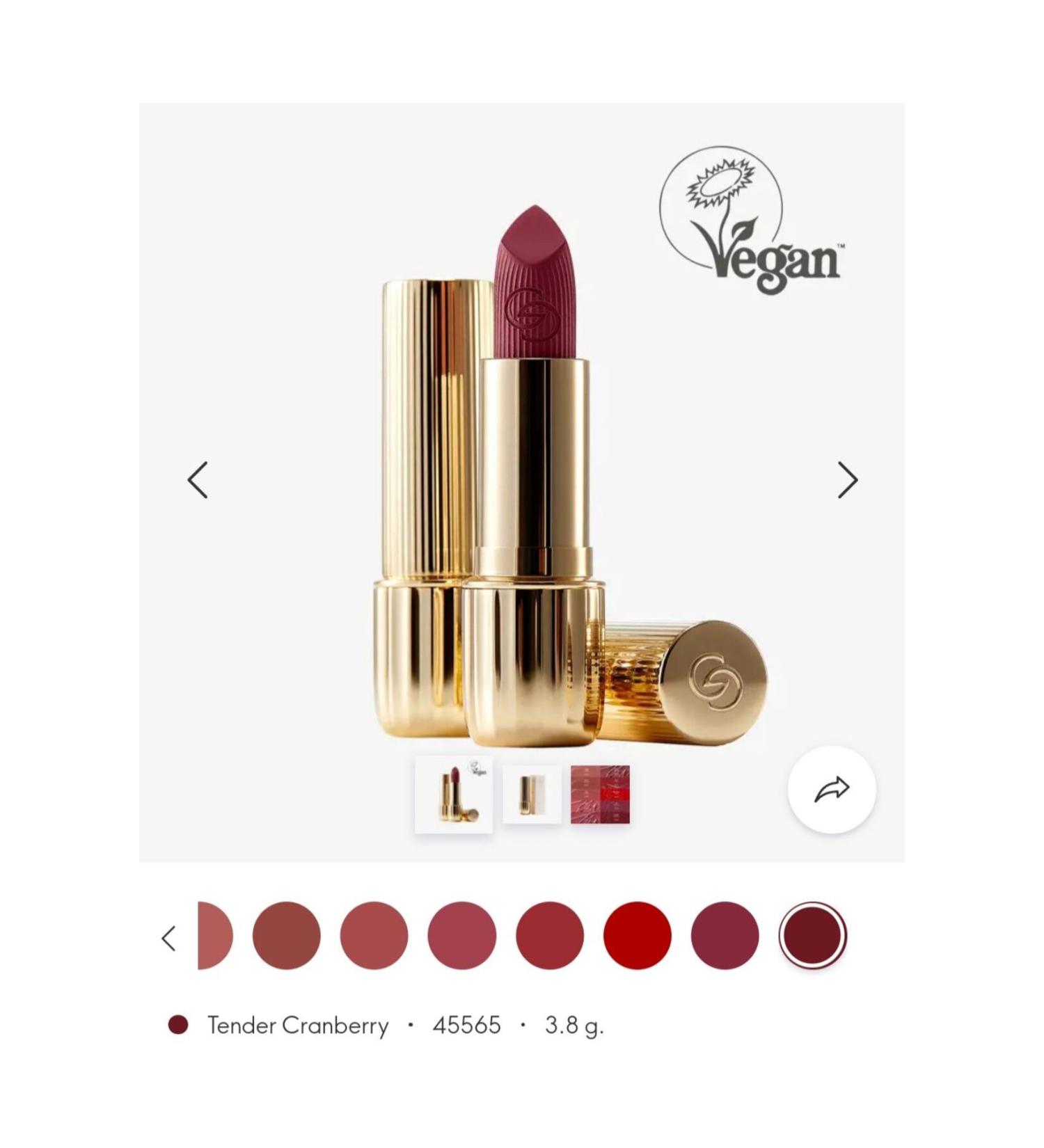 Oriflame Giordani Gold Eternal Glow Lipstick SPF 25 Tender Cranberry - Buy Online on GoSupps.com