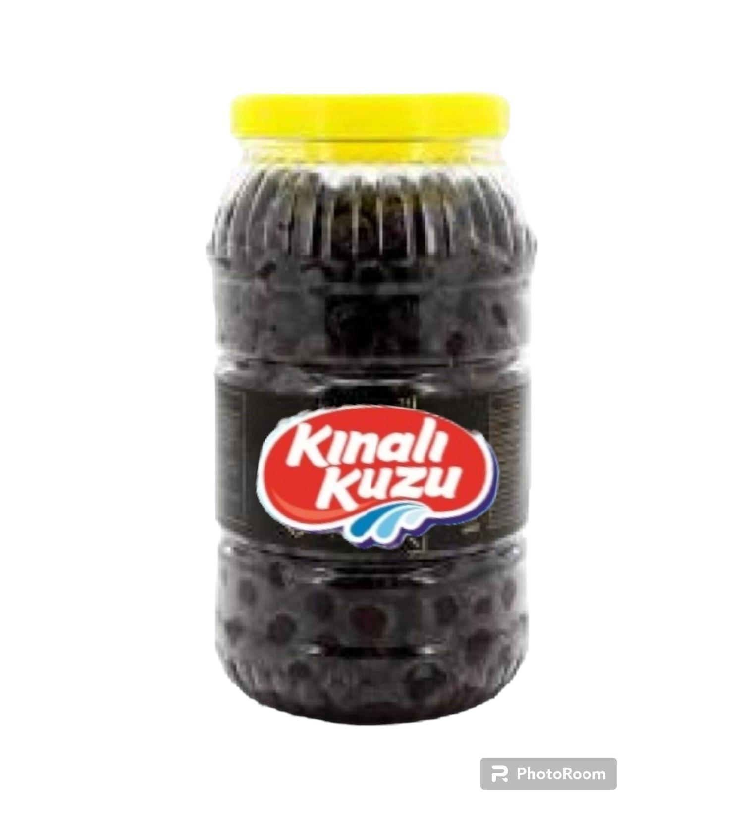K nal kuzu Stone Pressed Less Salty 201-240 Kb Large Black Olives Pet Jar 2 Kg