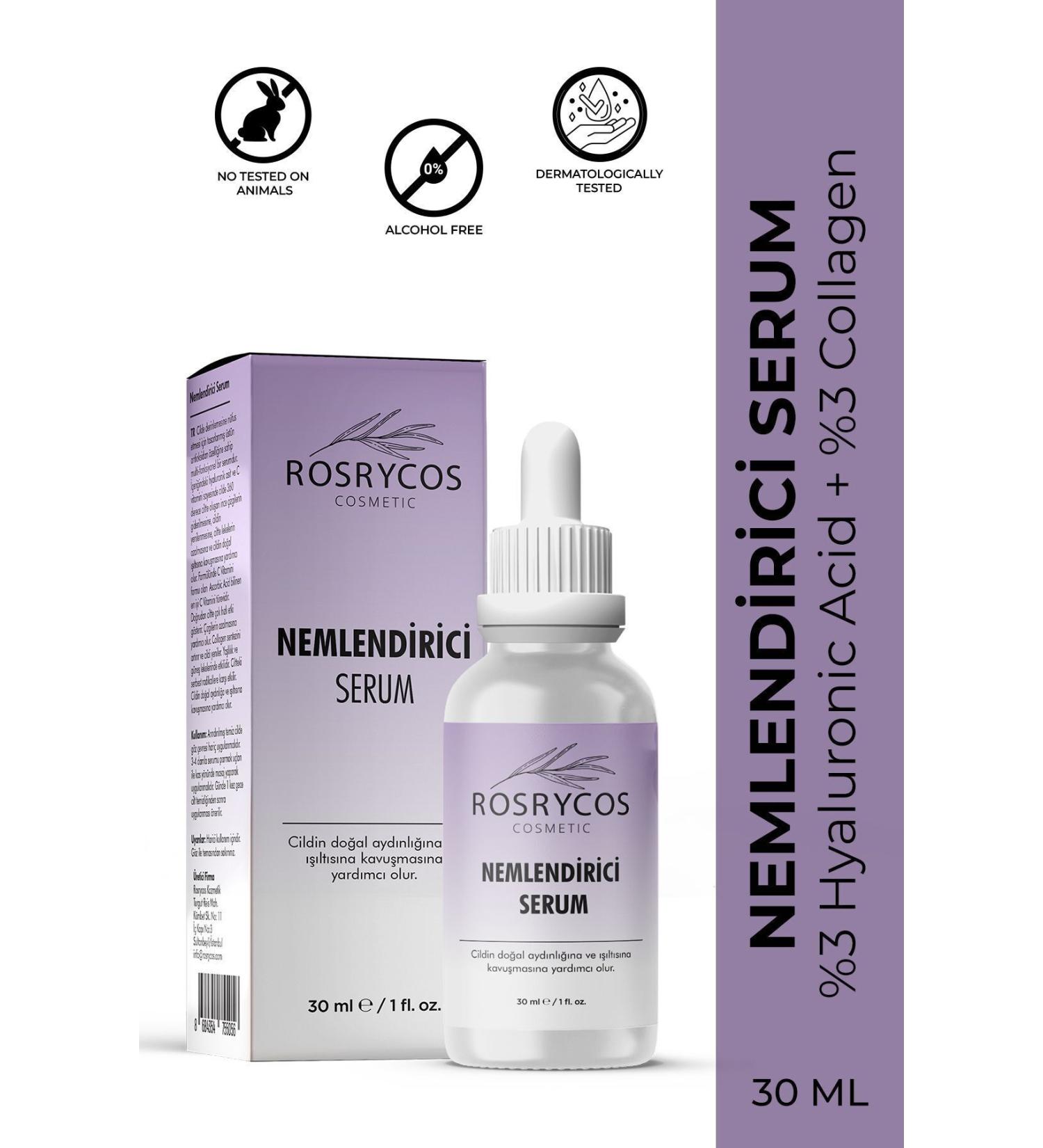 ROSRYCOS Moisturizing and Nourishing Serum 30ML / 3% HYA 3% COLLAGEN - Buy Online on GoSupps.com