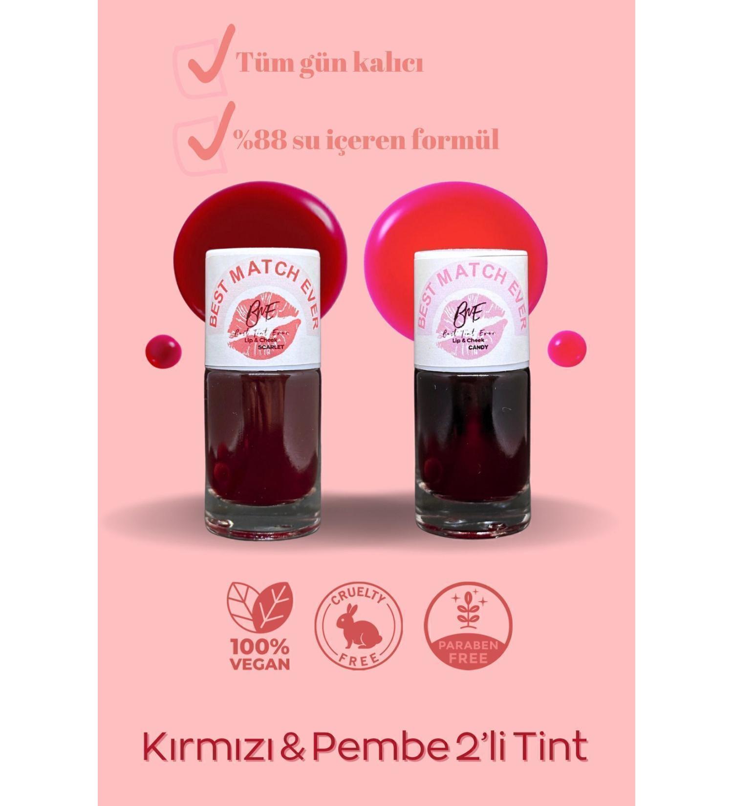 BEST MATCH EVER Set of 2-Red & Pink Tint-Lip & Cheek Tint-Intense Pigment-Lip & Cheek Tint - Buy Online on GoSupps.com