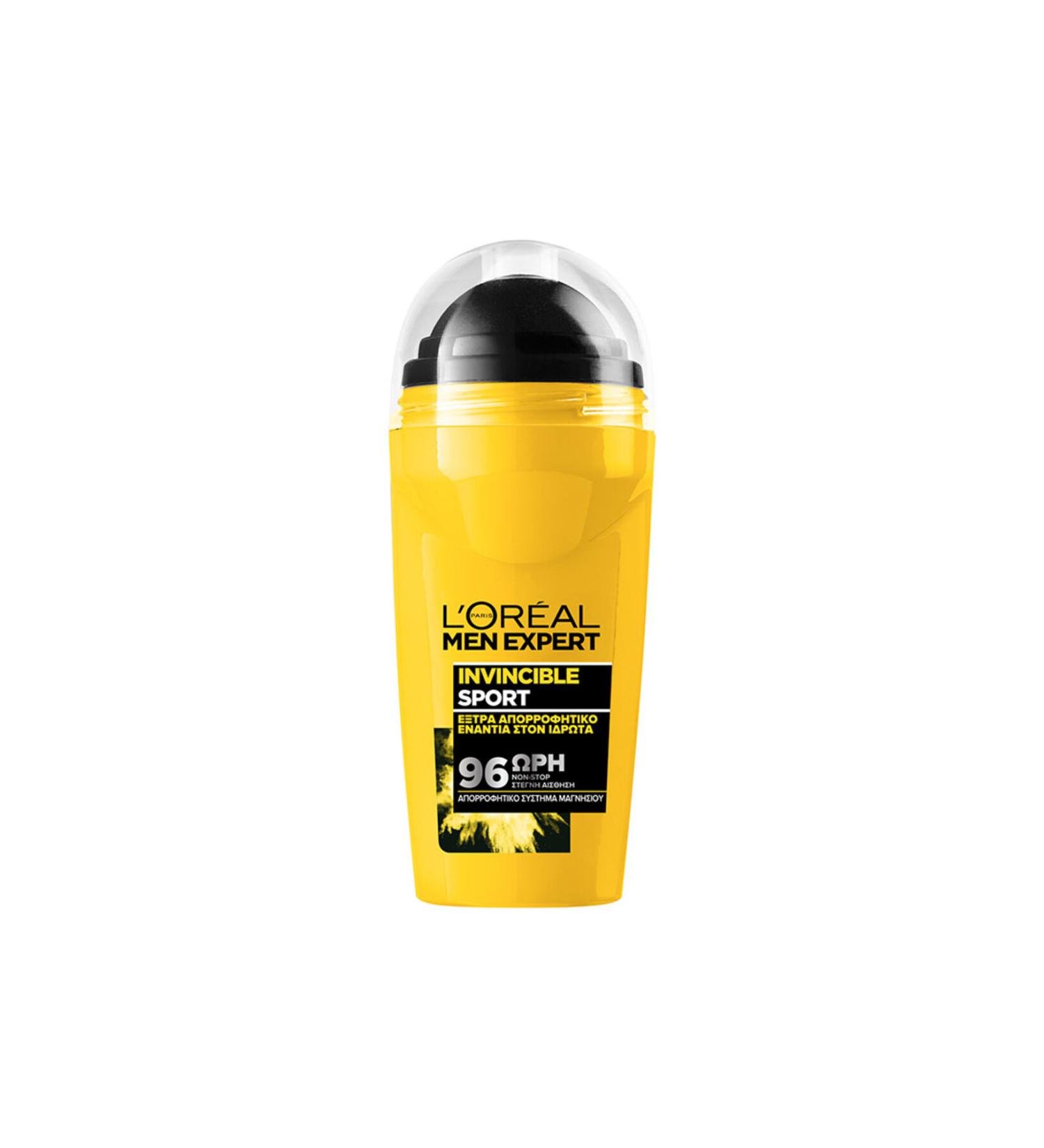L'Oreal Paris Men Expert Invincible Sport 96 Hours Effective Roll-On 50ml - Buy Online on GoSupps.com