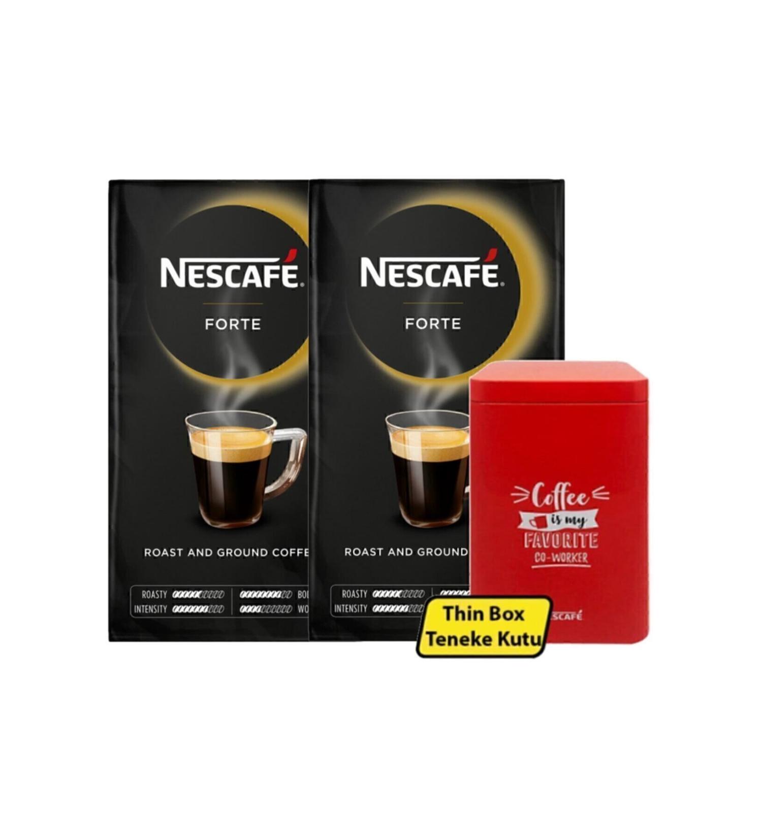 Nescafe Forte Ground Filter Coffee 500 Gr 2 Pieces + Metal Storage Box