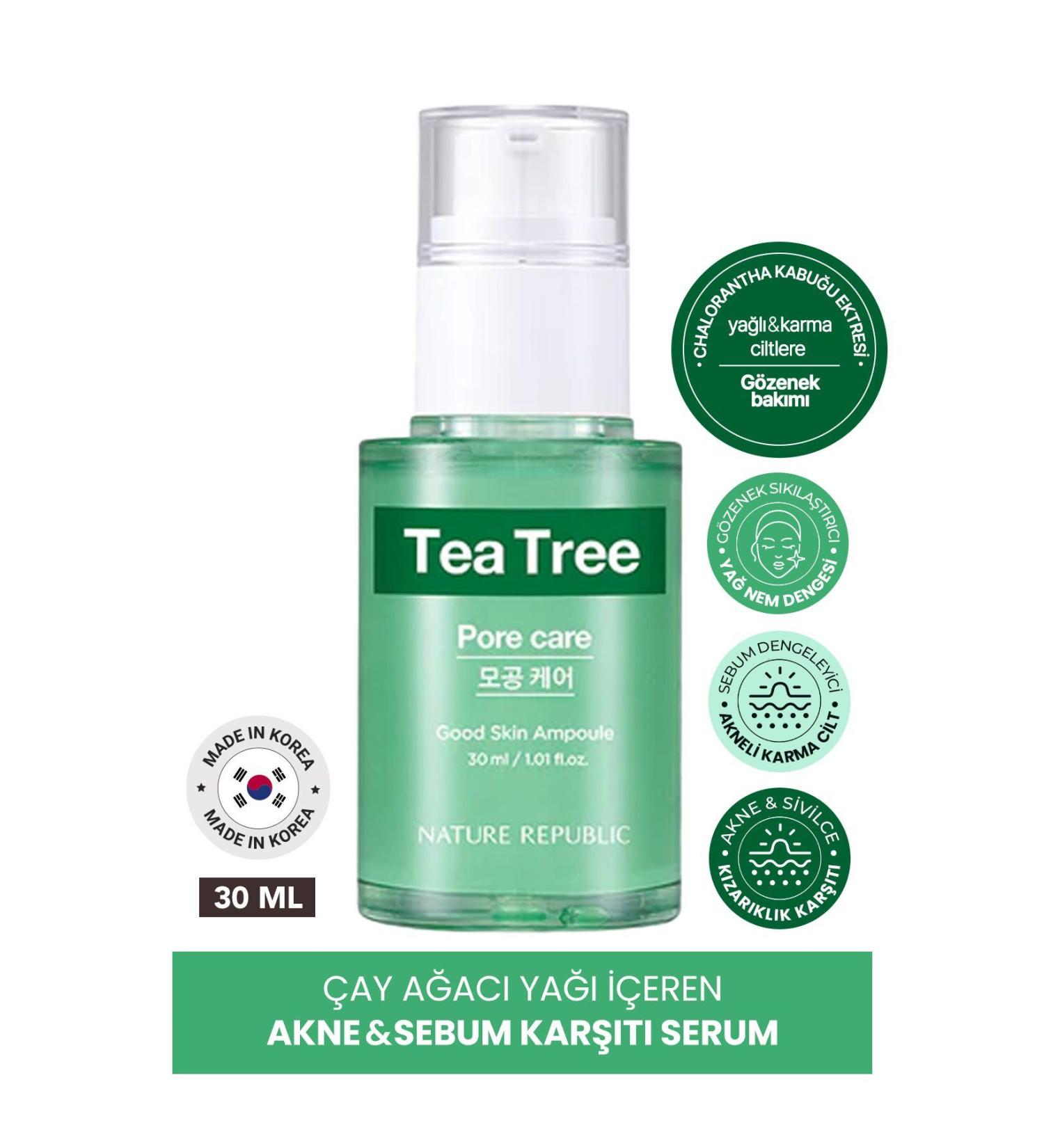 Nature Republic Serum for Acne and Porous Skin Nature Republic Good Skin Tea Tree Ampoule - Buy Online on GoSupps.com
