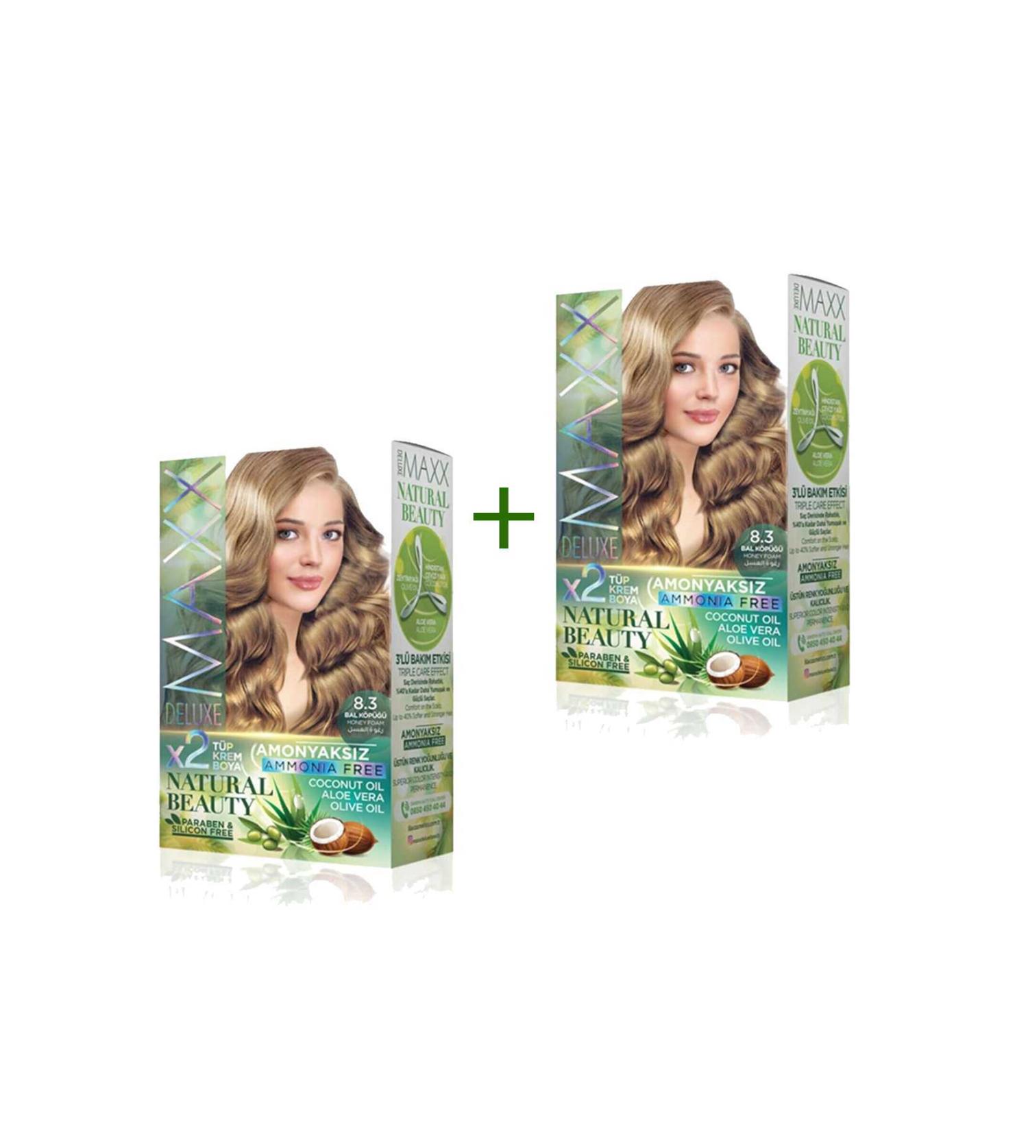 Skygo 2 Pack Natural Beauty Ammonia Free Hair Dye 8.3 Honey Foam