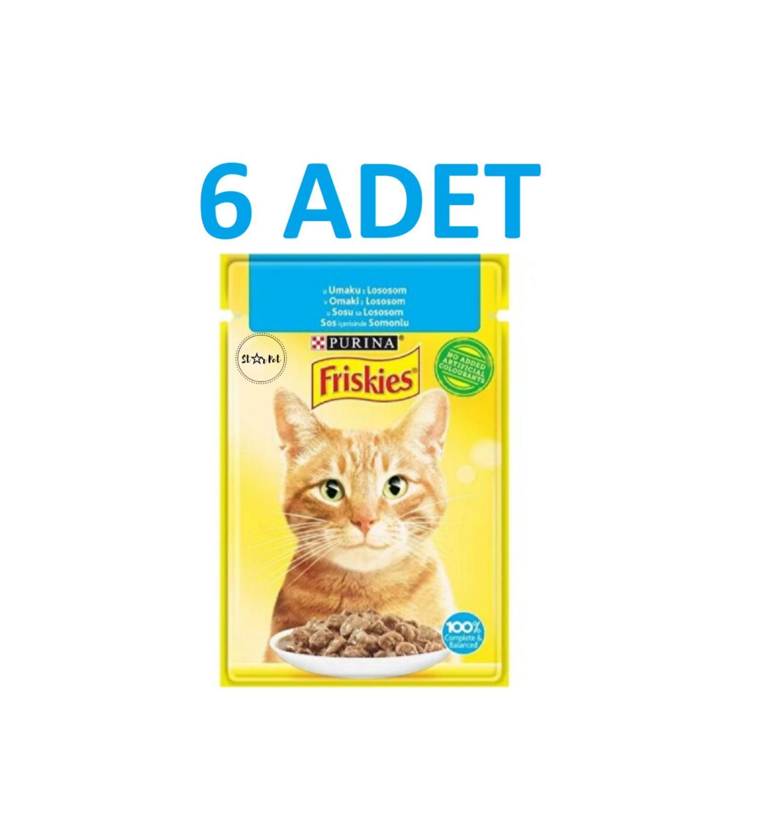 Friskies Adult Cat Food with Salmon 85 gr X 6 Pieces