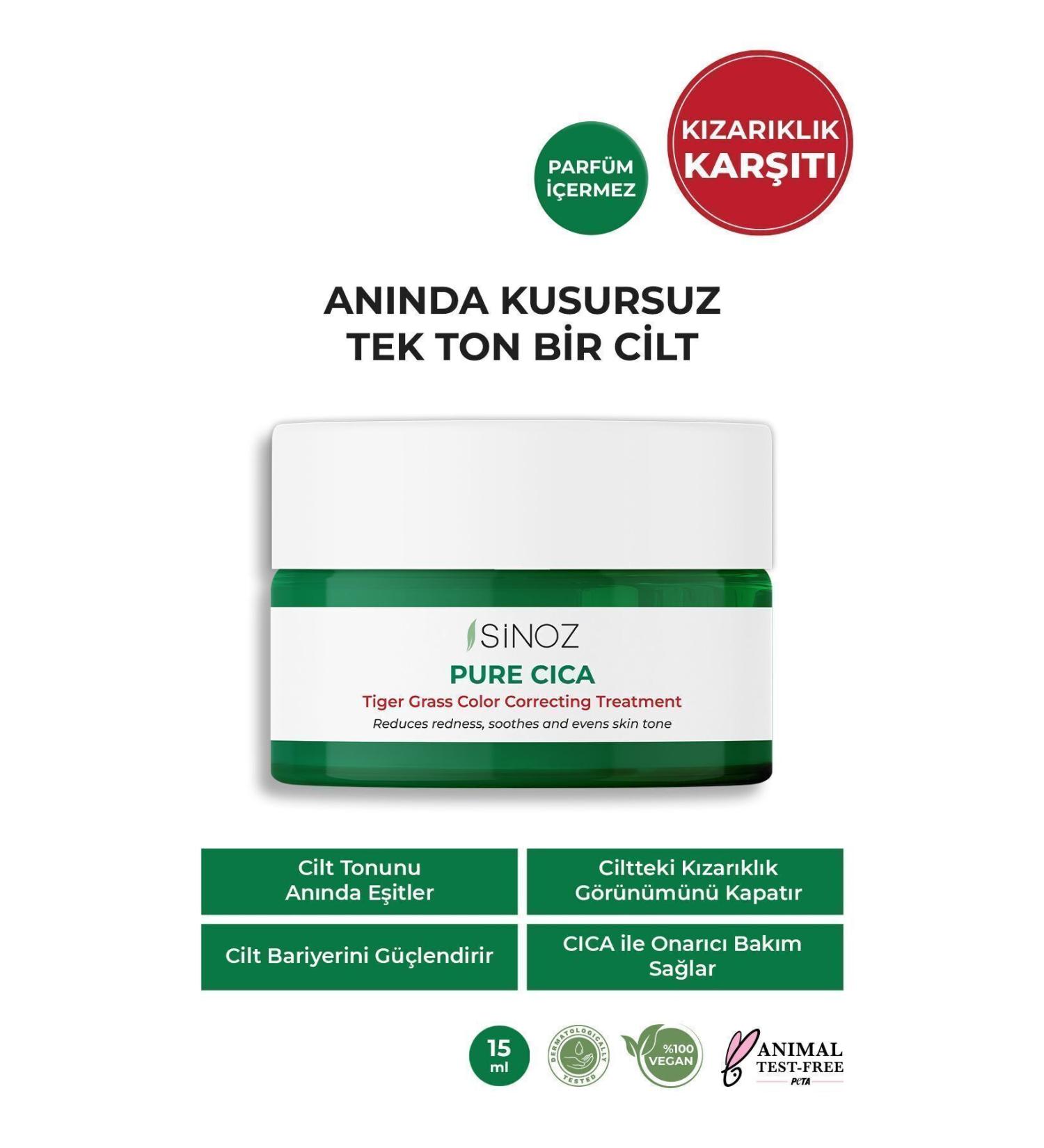 Sinoz Pure Cica Tiger Grass Tone Equalizing Intensive Repairing Soothing Anti-Redness Face Cream 15 ml - Buy Online on GoSupps.com