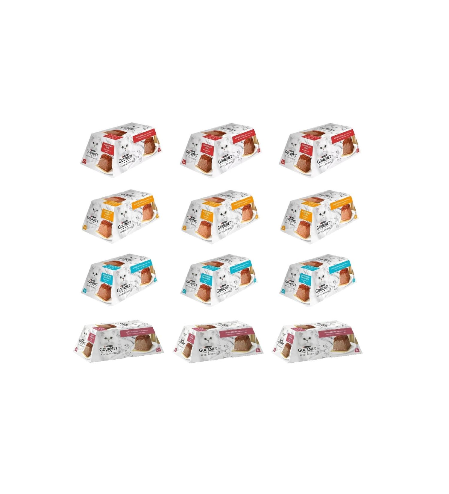 Gourmet Revelations Mousse 4 Types Cat Canned Food 2 X 57 Gr. 12 Piece Package