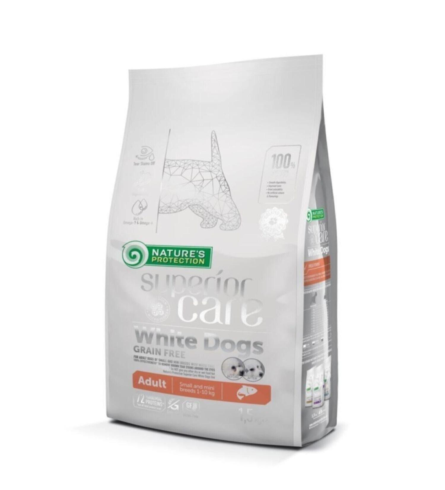 Nature's Protection Superior Care White Dogs Grain-Free Salmon White Dog Food 1.5 Kg - Buy Online on GoSupps.com