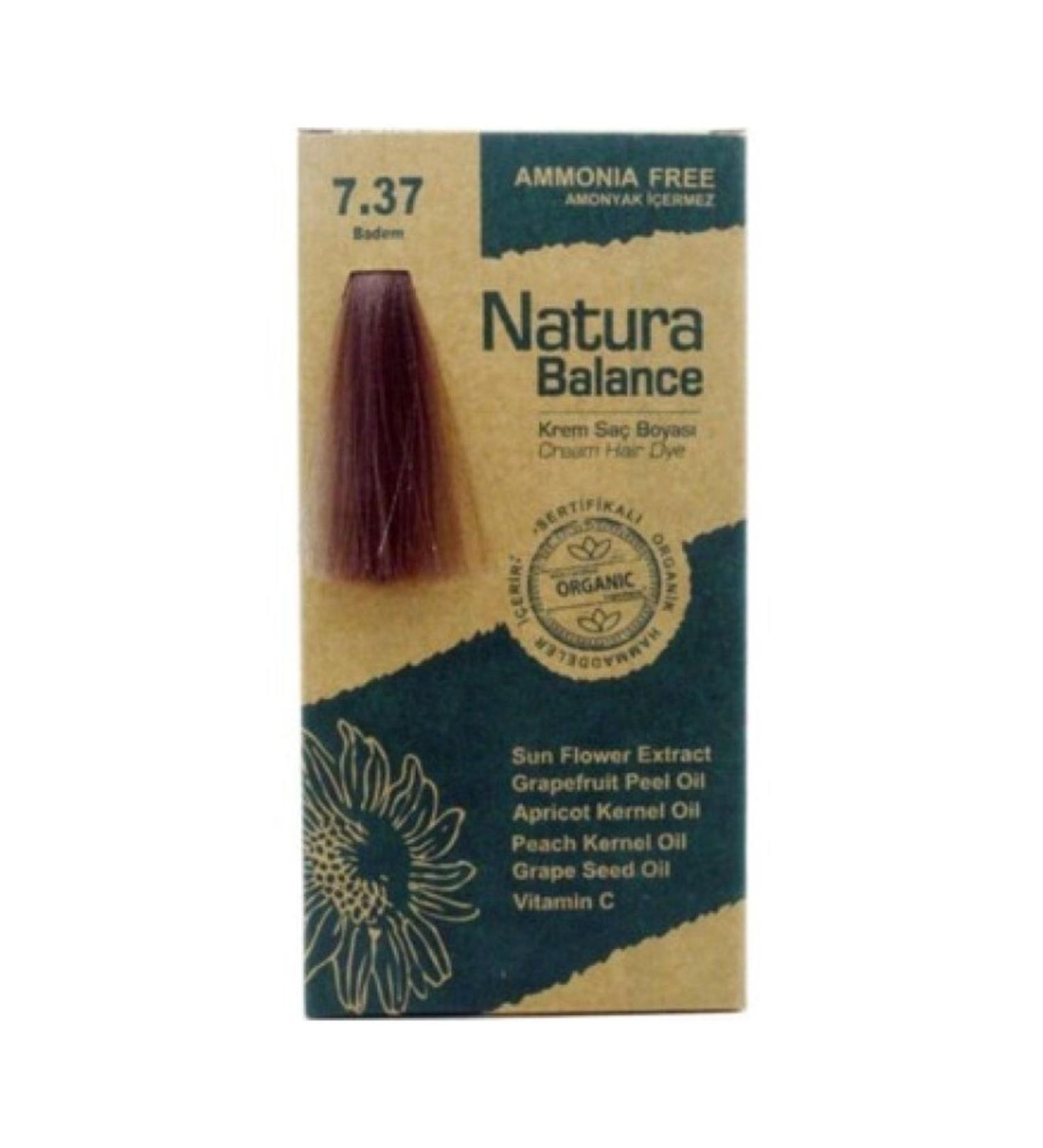 NATURABALANCE Natura Balance Cream Hair Dye - Organic Certified Almond 7.37
