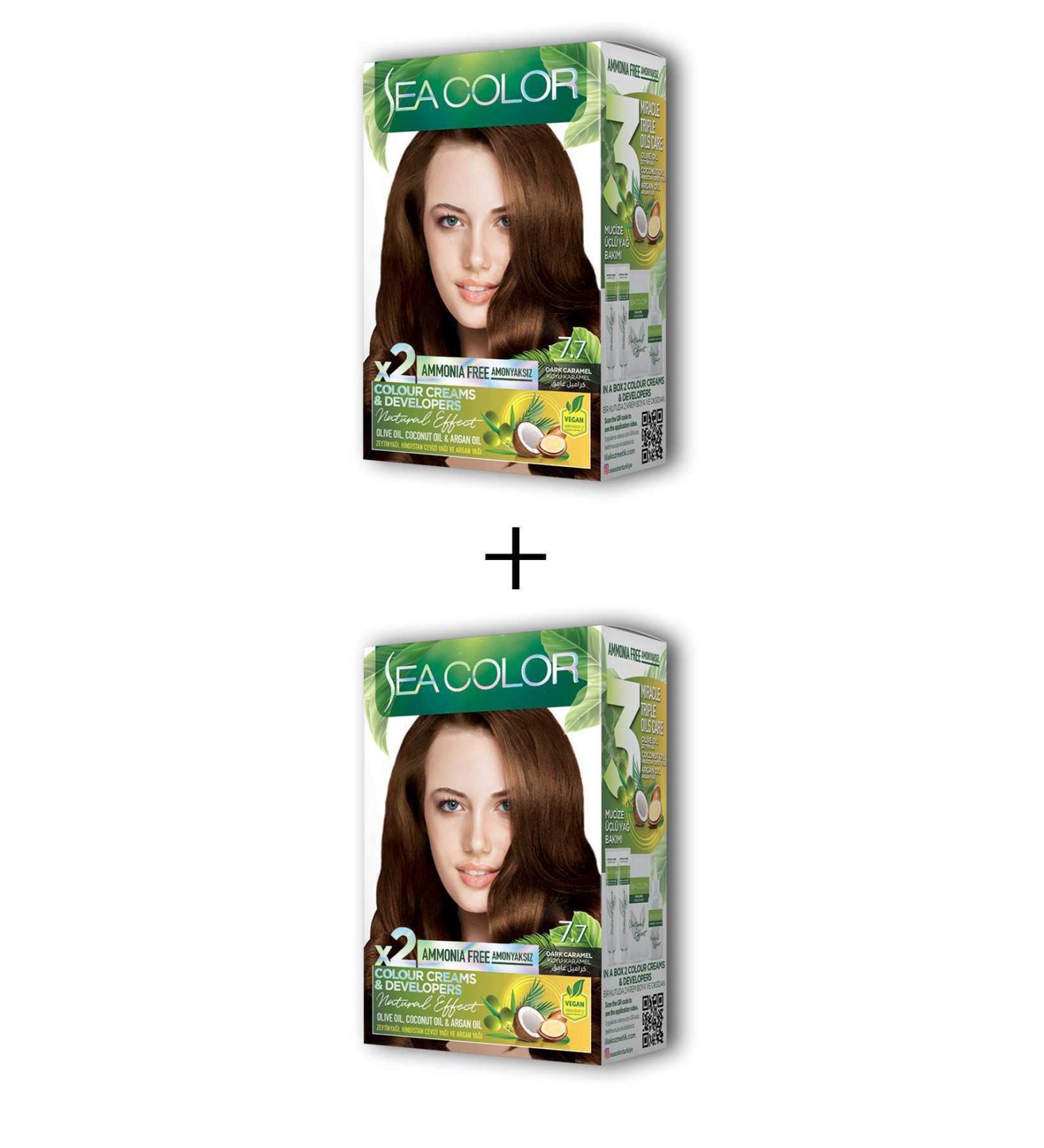 Skygo 2X2 Tube Cream Hair Dye Set Dark Caramel No:7.7