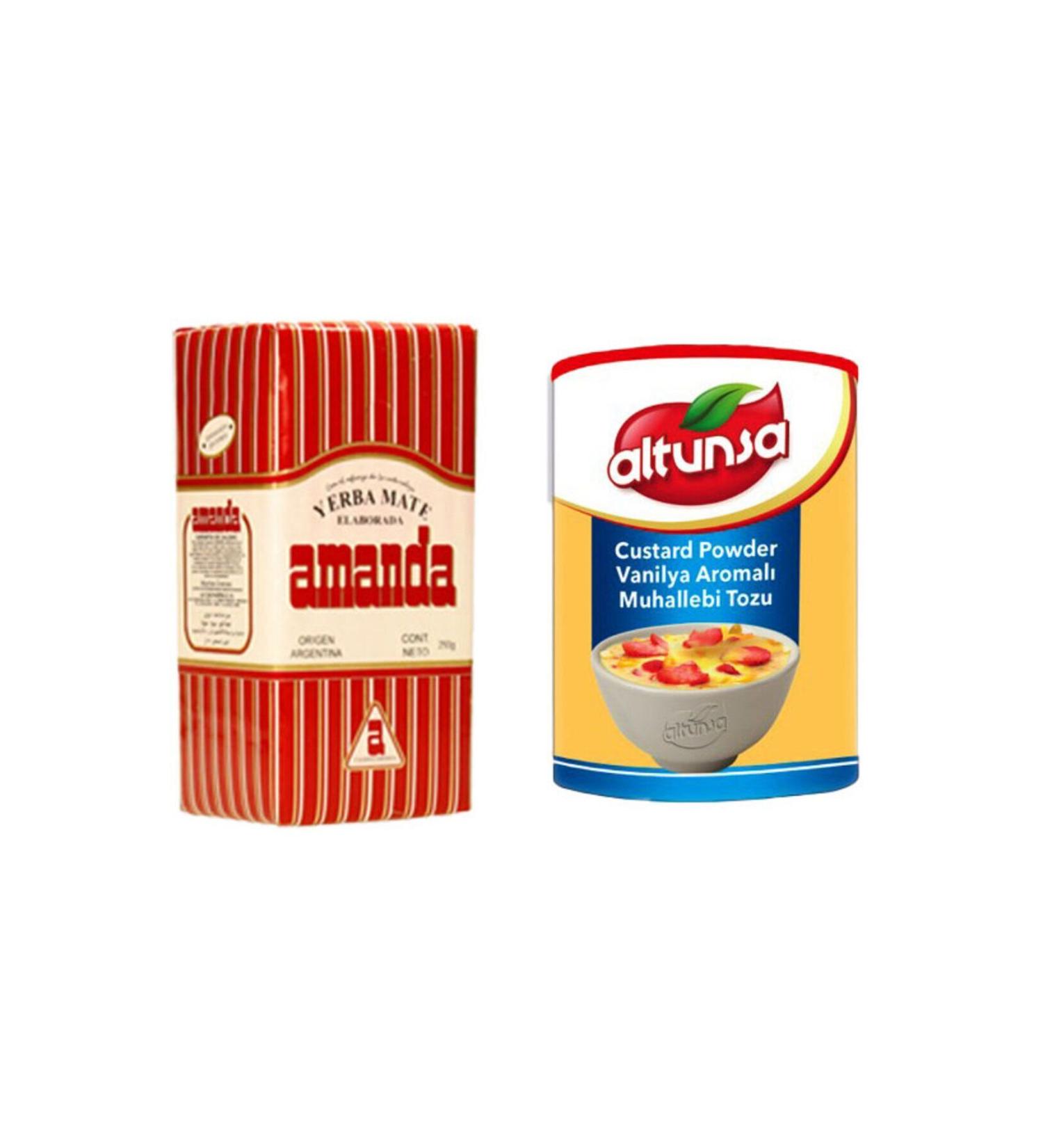Amanda Mate tea 250gr + Custard Powder Vanilla Flavored Custard Powder 250gr - Buy Online on GoSupps.com