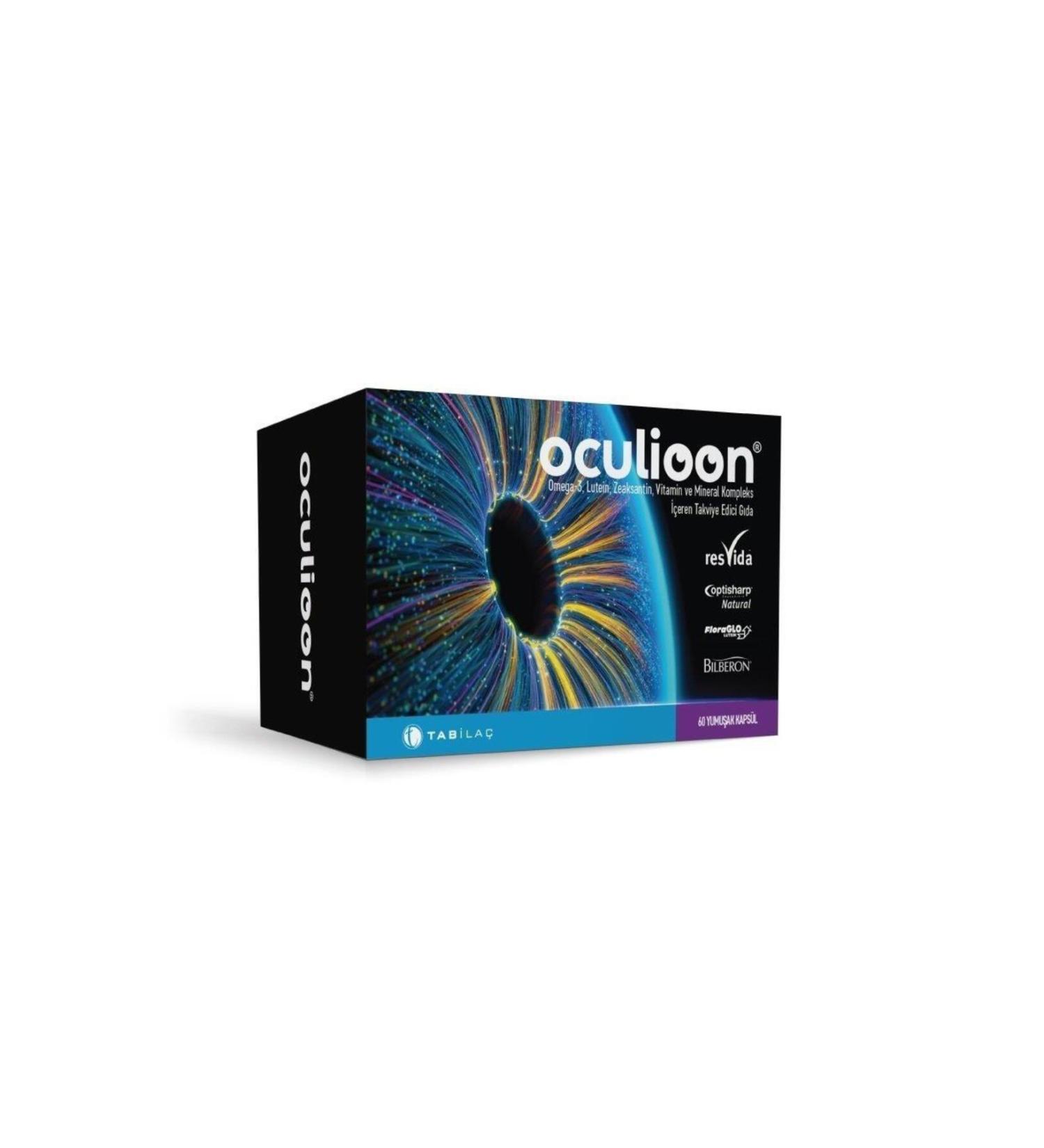Tab la Oculioon Omega-3 Lutein Zeaxanthin Vitamin and Mineral Containing Supplementary Food 60 Softgels