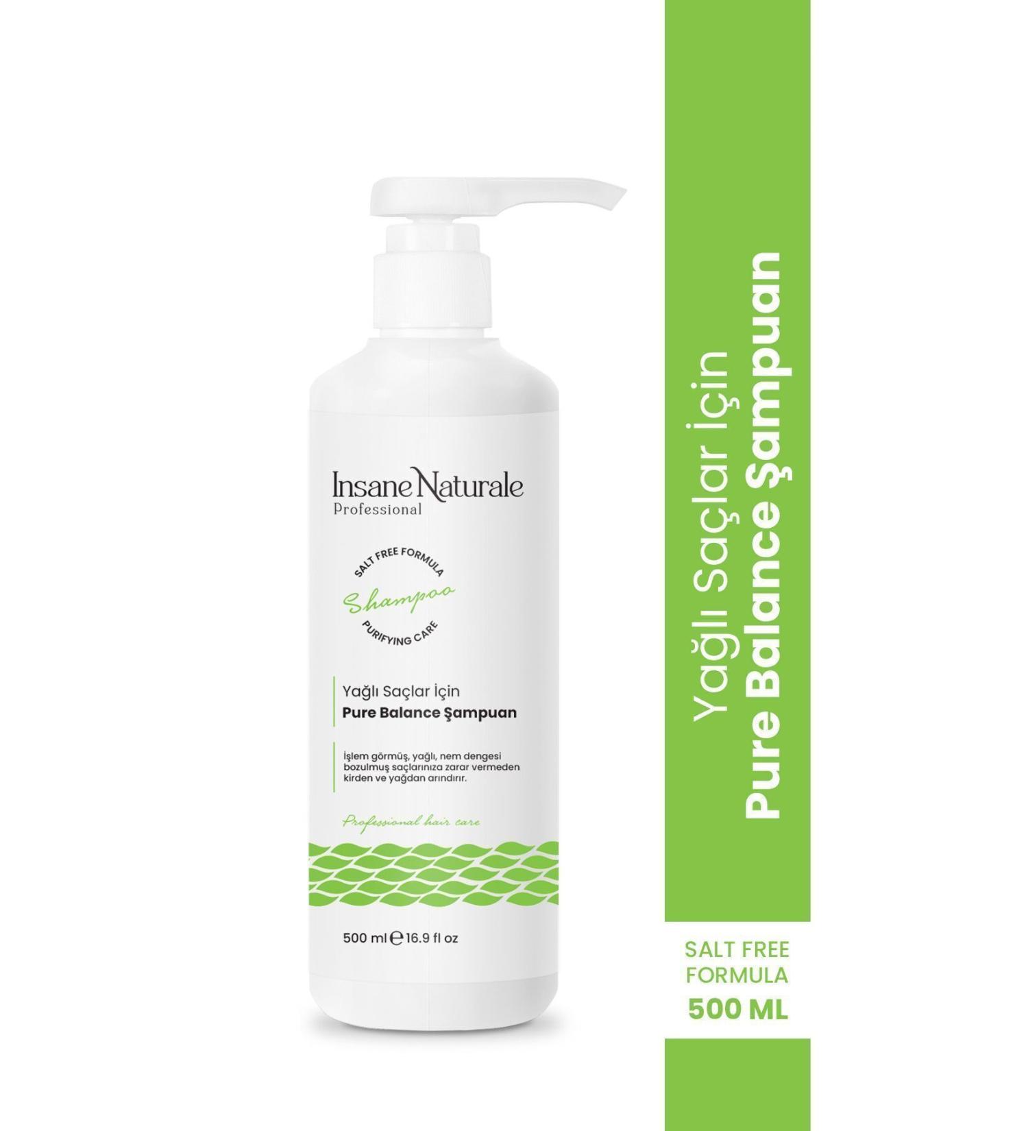 Insane Naturale Moisture Balancing Pure Balance Shampoo for Oily Hair 500 ml - Buy Online on GoSupps.com