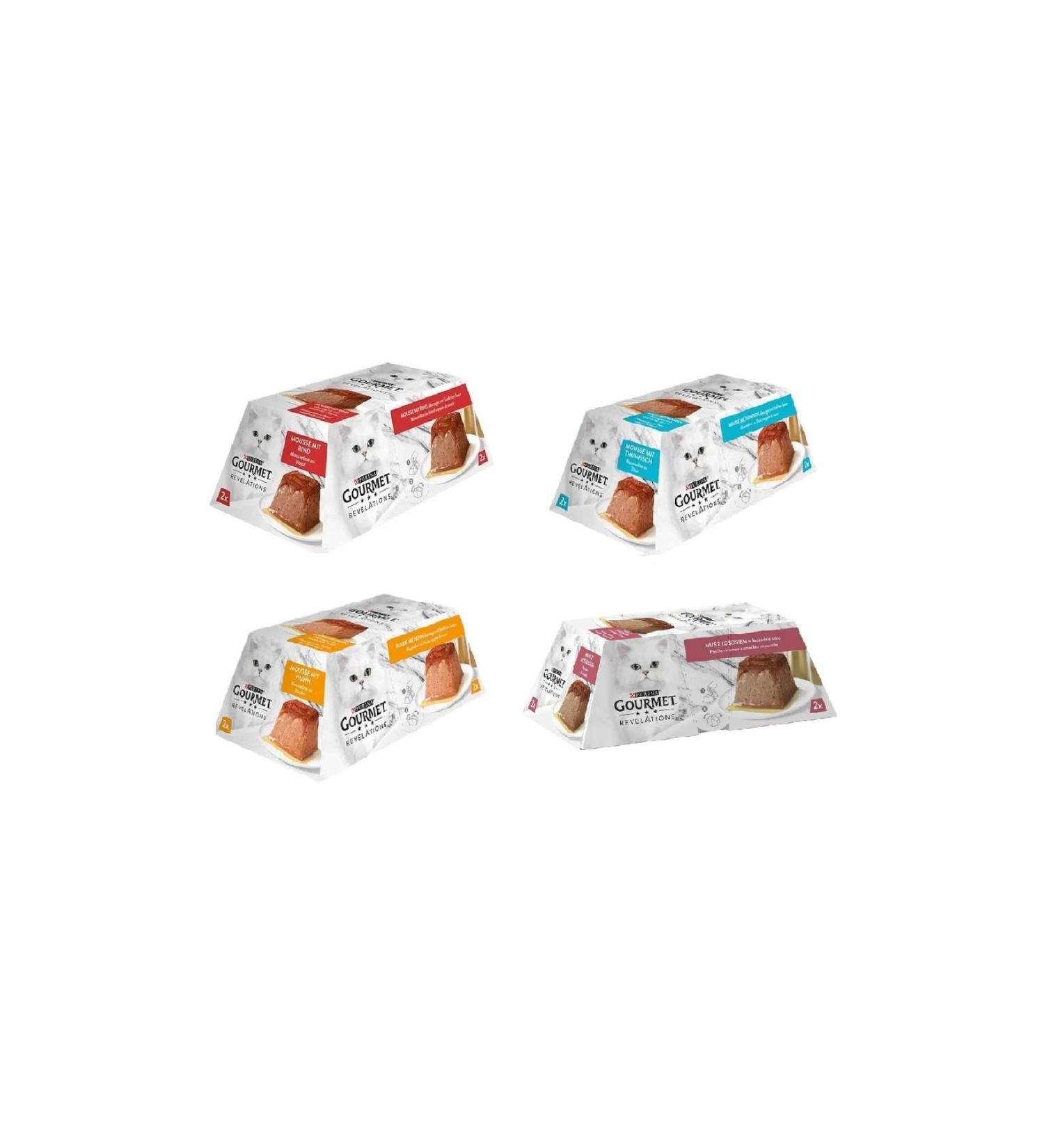 Gourmet Revelations Mousse 4 Types Canned Cat Food 2 X 57 Gr. 4 Piece Package