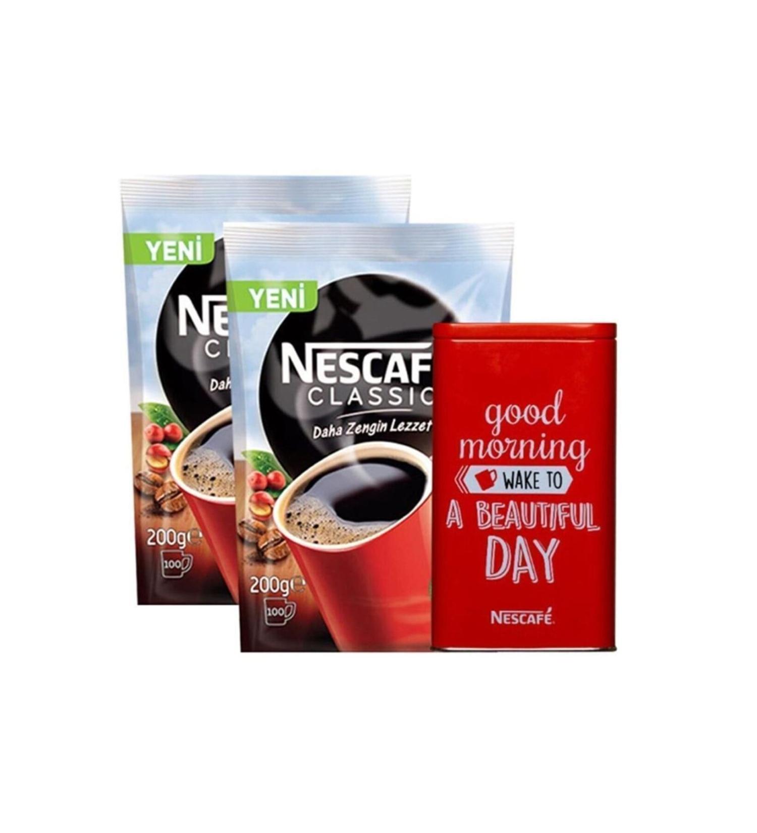 Nescafe Classic Instant Coffee 200 Gr 2 Pieces + Metal Storage Box
