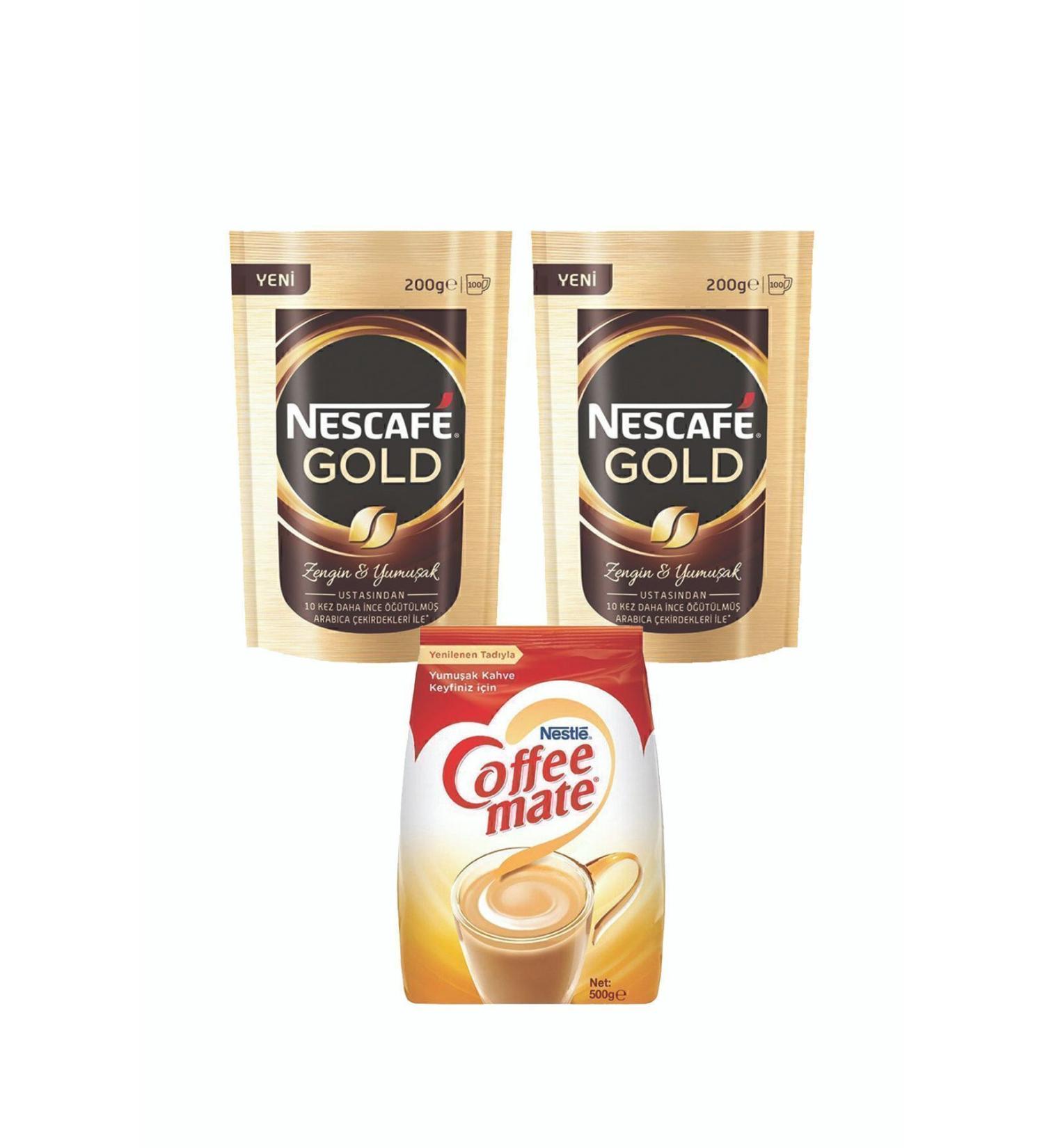 Nescafe Gold 200 gr 2 Pieces and Nestle Coffee Mate 500 gr 1 Piece Opportunity Package - Buy Online on GoSupps.com