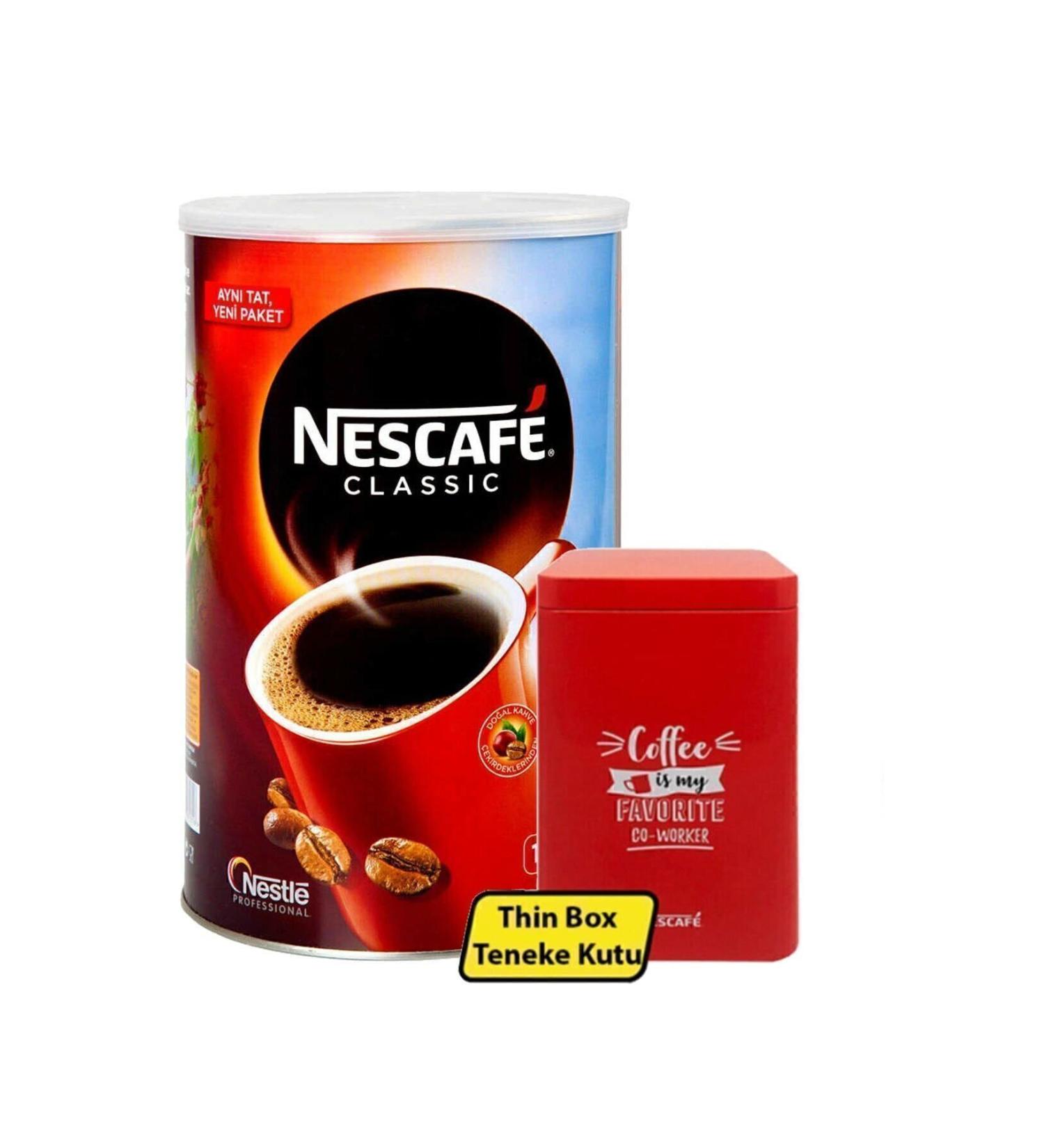 Nescafe Classic Coffee Tin 1000 Gr (1 Kg) + Metal Storage Box